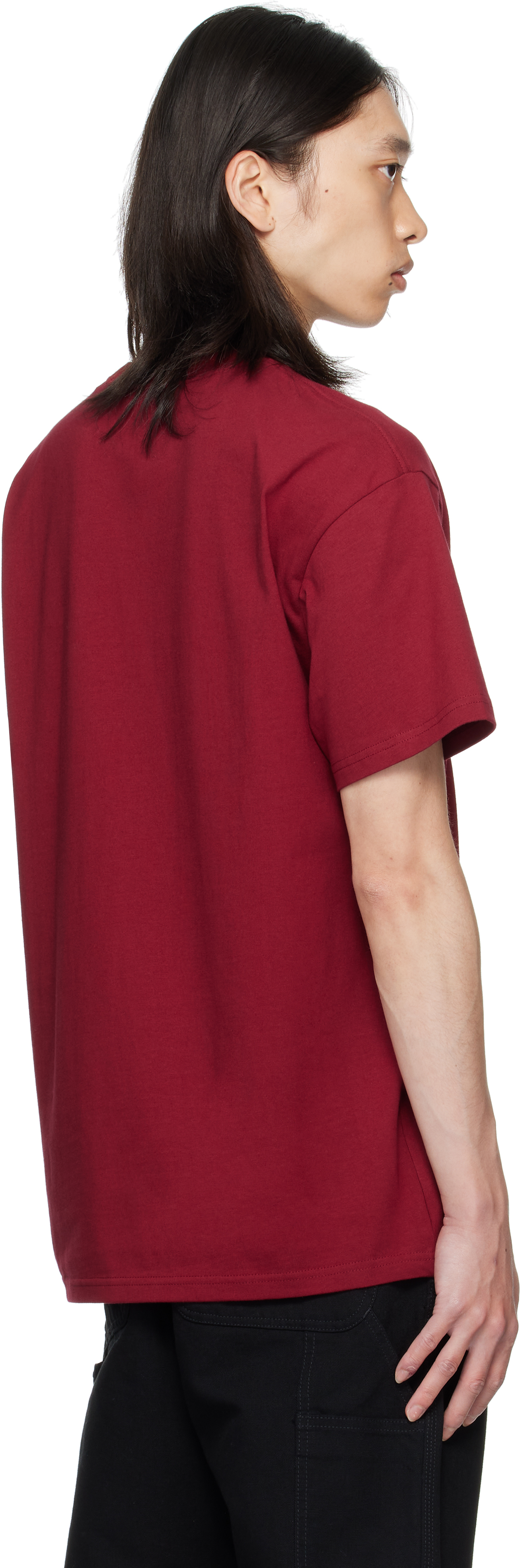 Carhartt Red Chase T-shirt In Burgundy