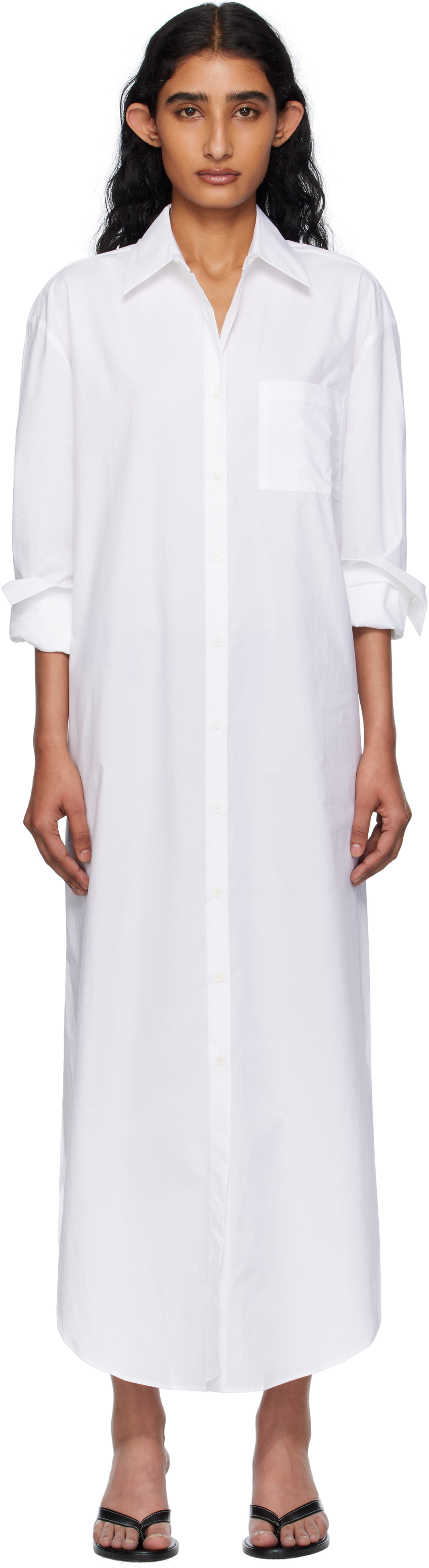 White Helena Shirt Maxi Dress