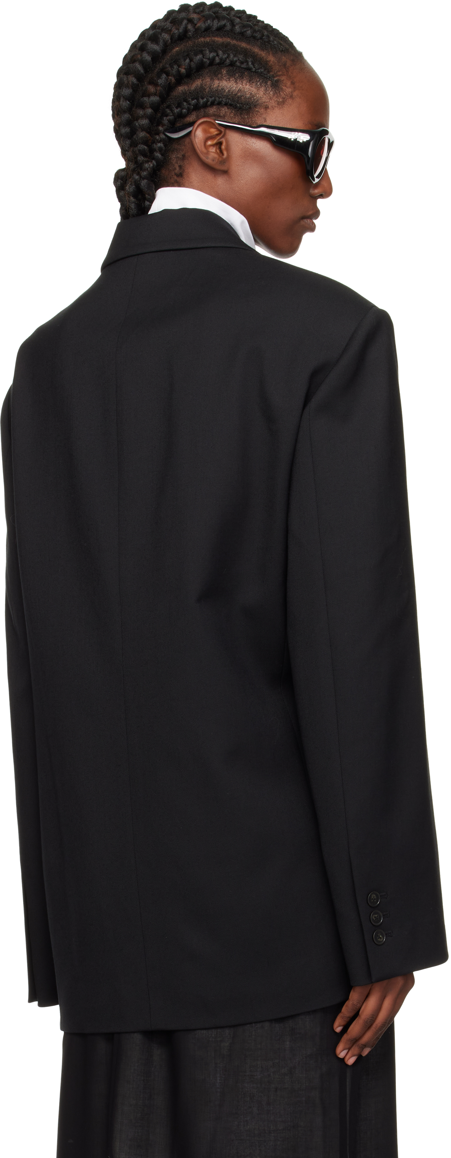 The Frankie Shop Crosby Wrap Blazer In Black