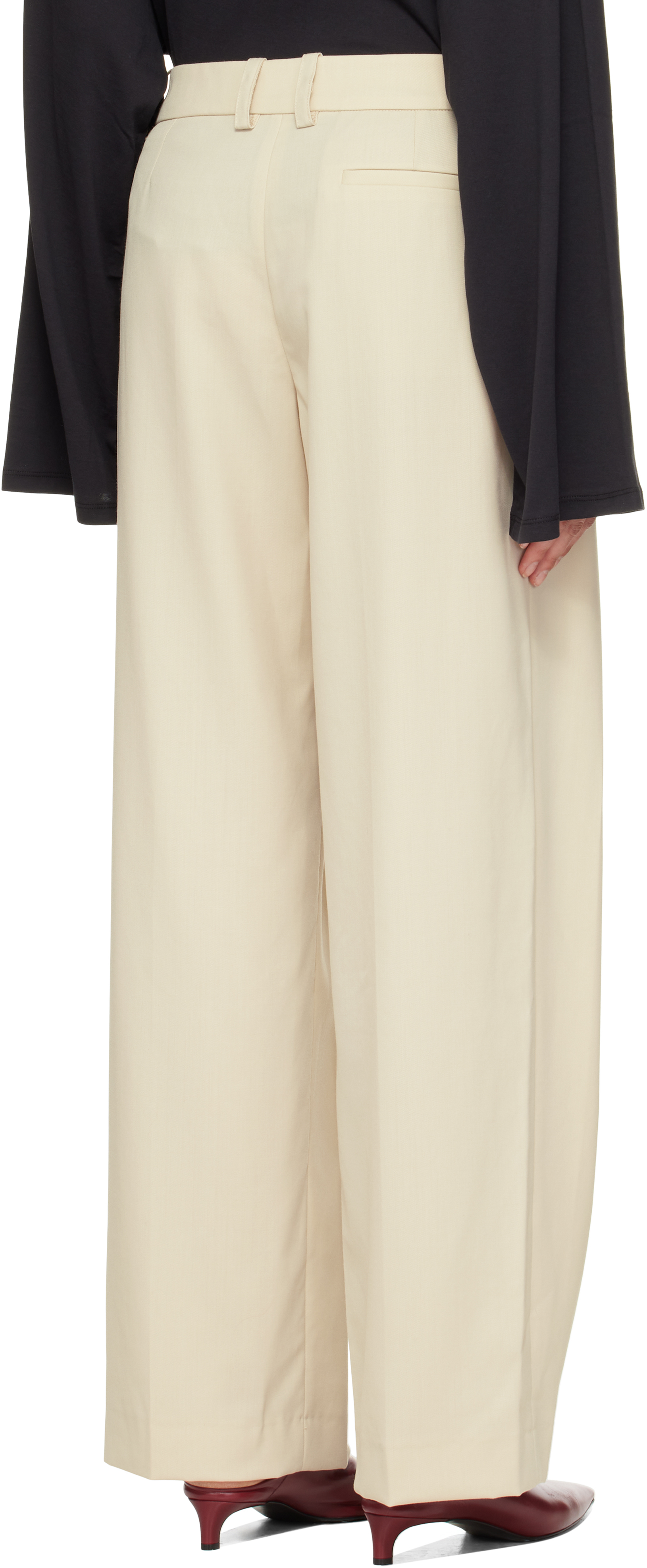 The Frankie Shop Neutral Ripley Pleated Trousers In Neutral