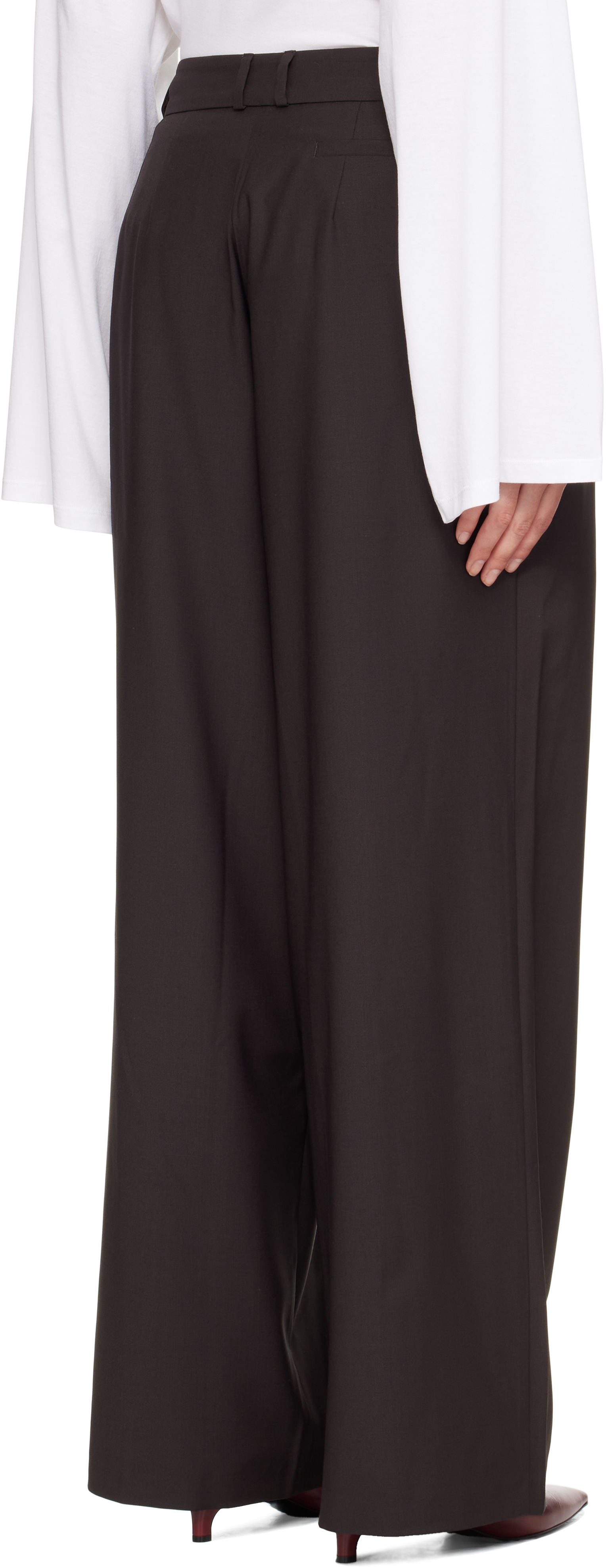 The Frankie Shop Frankie Shop Womens Brown Ripley Wide-leg High-rise Wool-blend Trousers In Brown