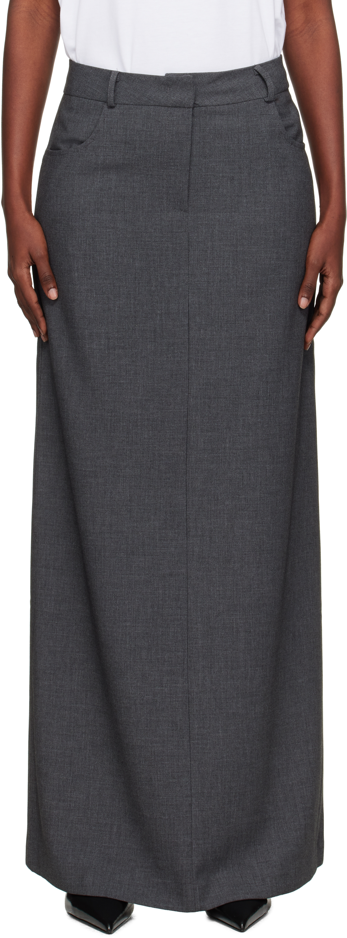 Gray Malvo Pencil Maxi Skirt