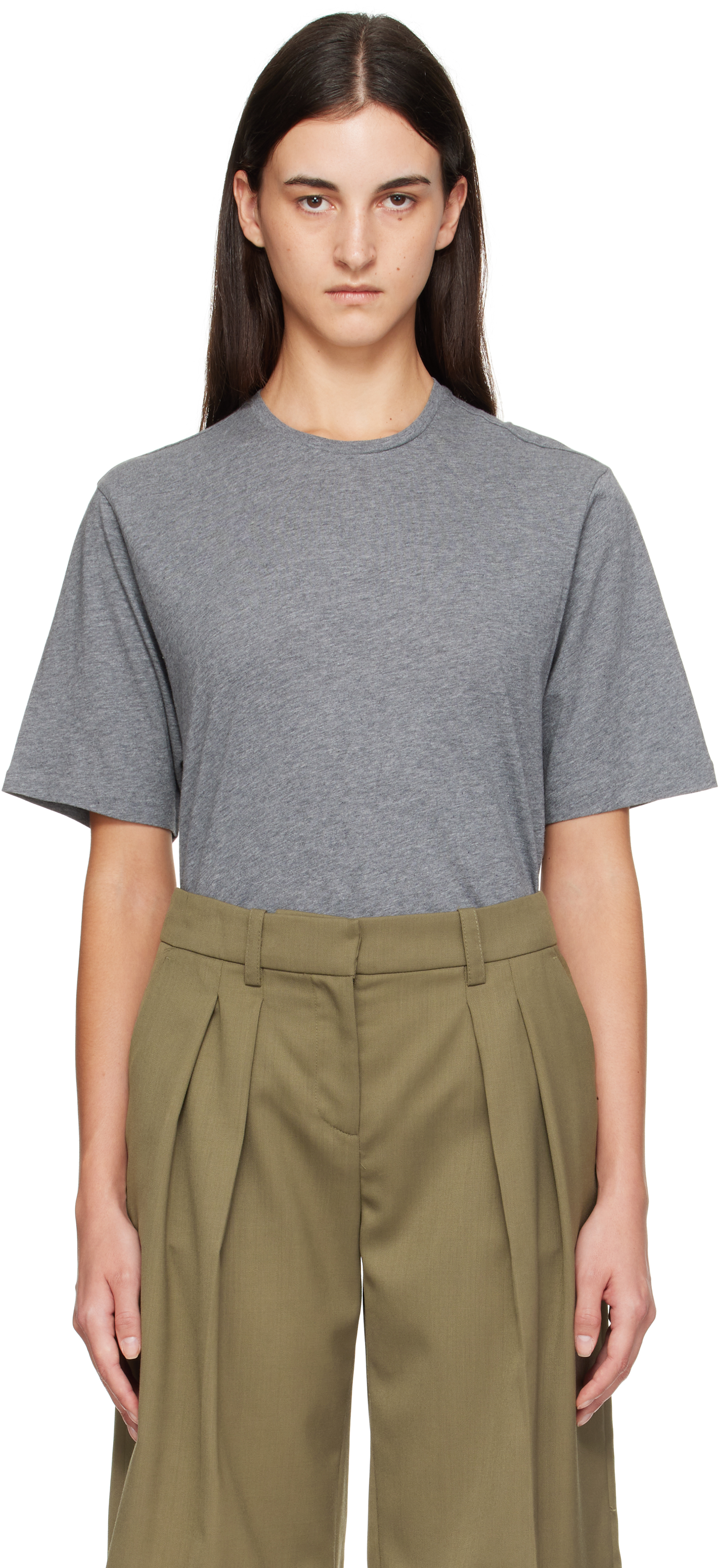 トップス curve hem layered t-shirt MEDITERRANEAN_SS_AO-