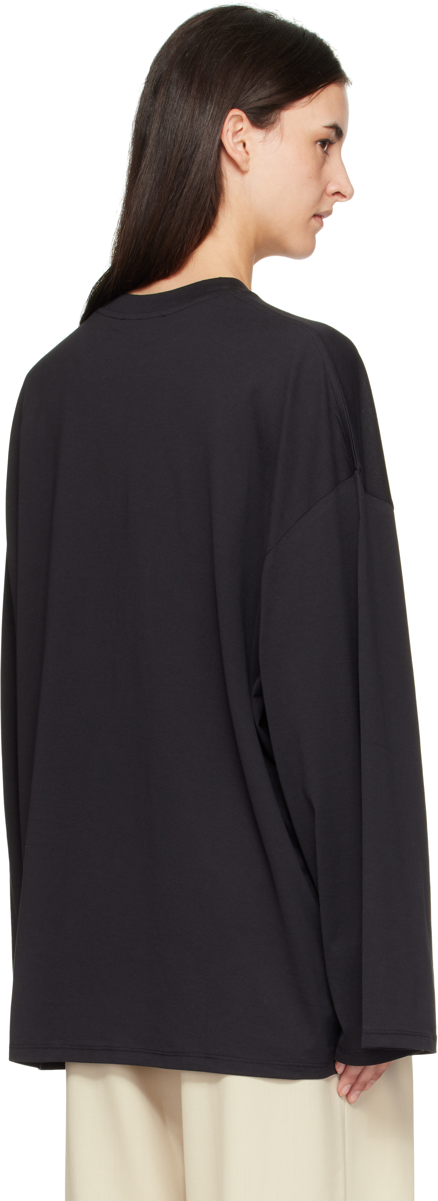 The Frankie Shop Black Rio Oversized Sleeve T-shirt In Blue