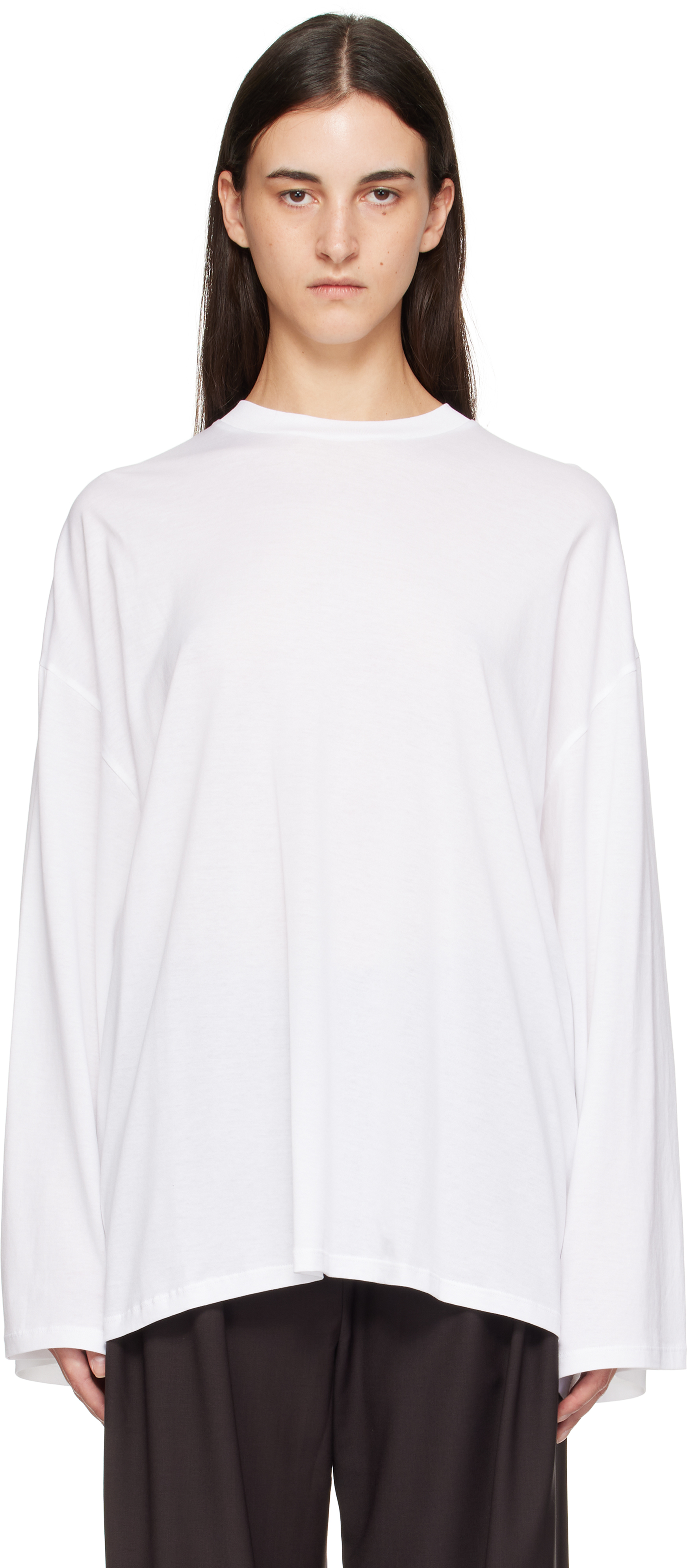 The Frankie Shop White Rio Oversized Sleeve T-shirt In White