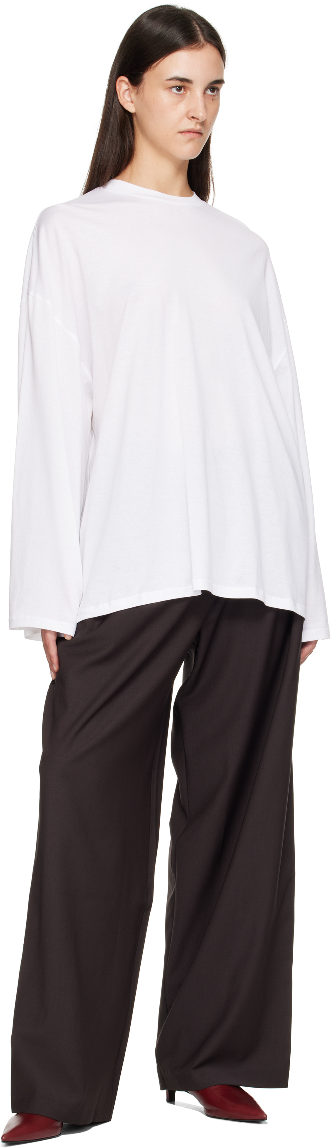The Frankie Shop White Rio Oversized Sleeve T-shirt In White