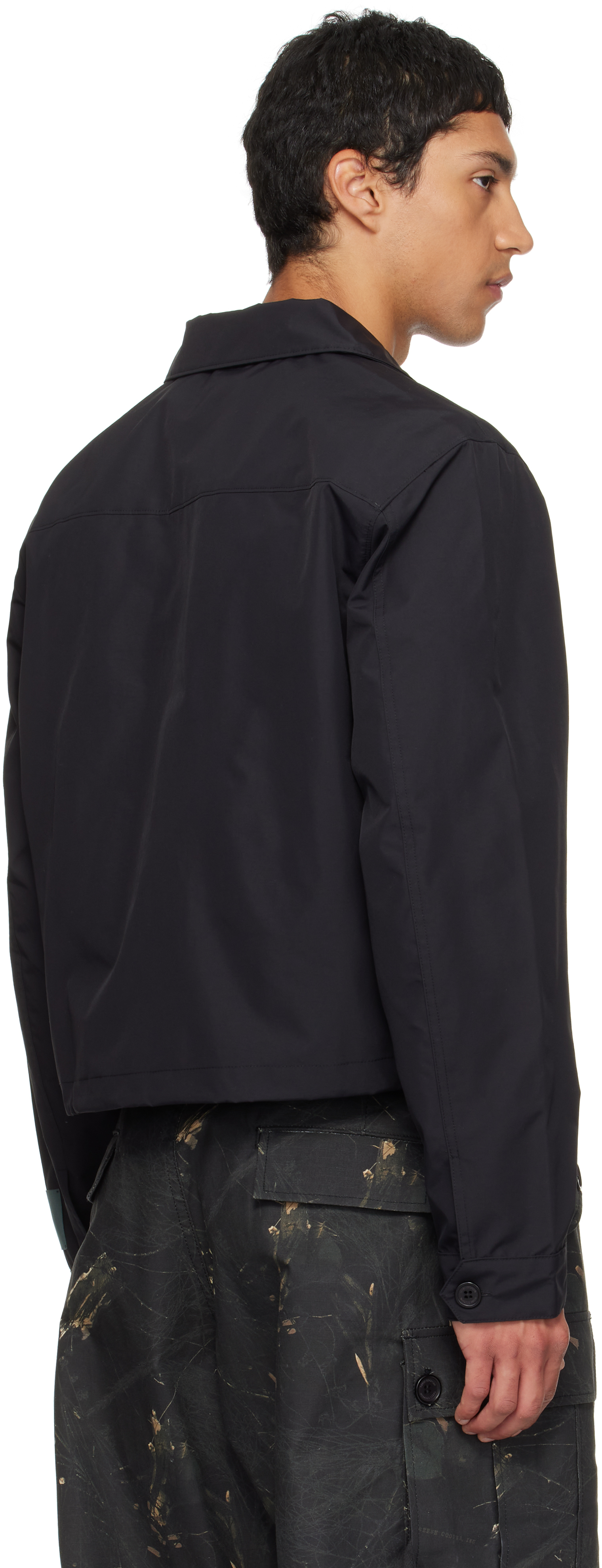 Reese Cooper Black Laminated Nylon Work Jacket In Black