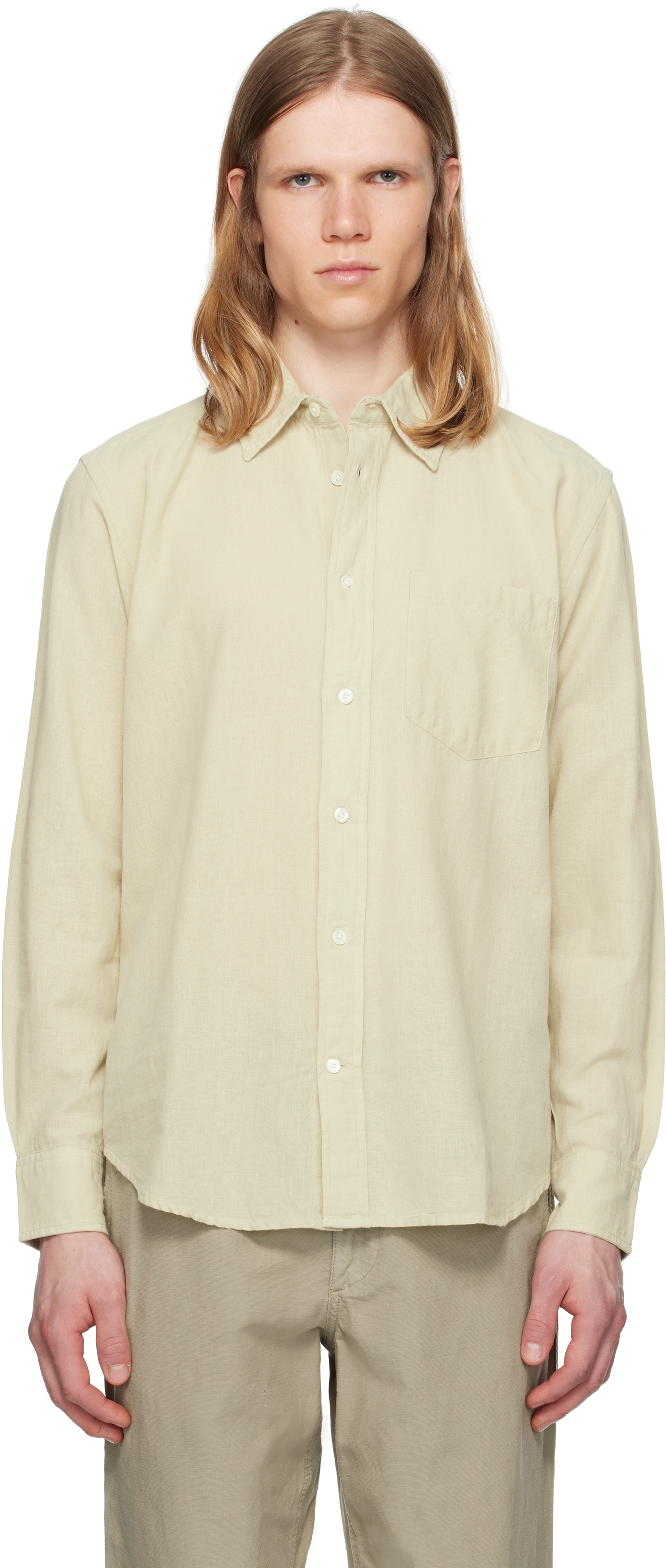 Navy Algot Relaxed Cotton Linen Shirt