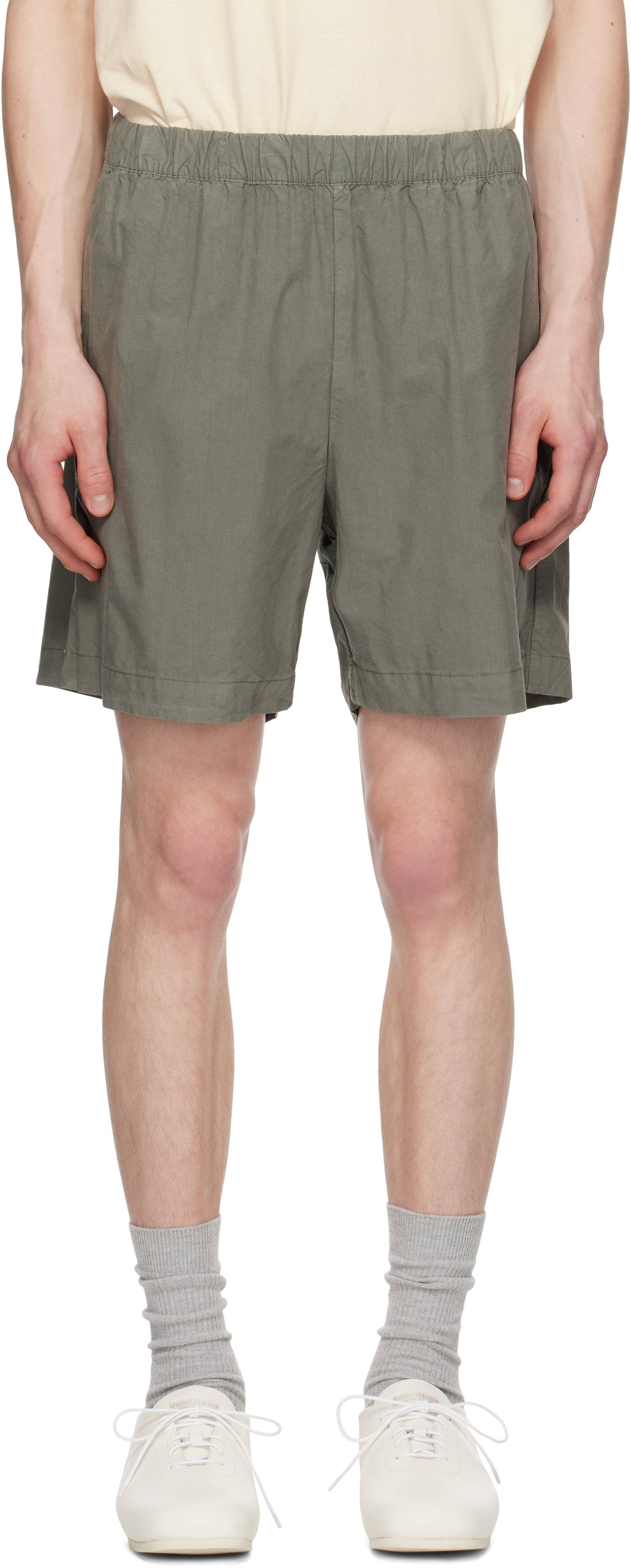 Navy Per Cotton Tencel Shorts