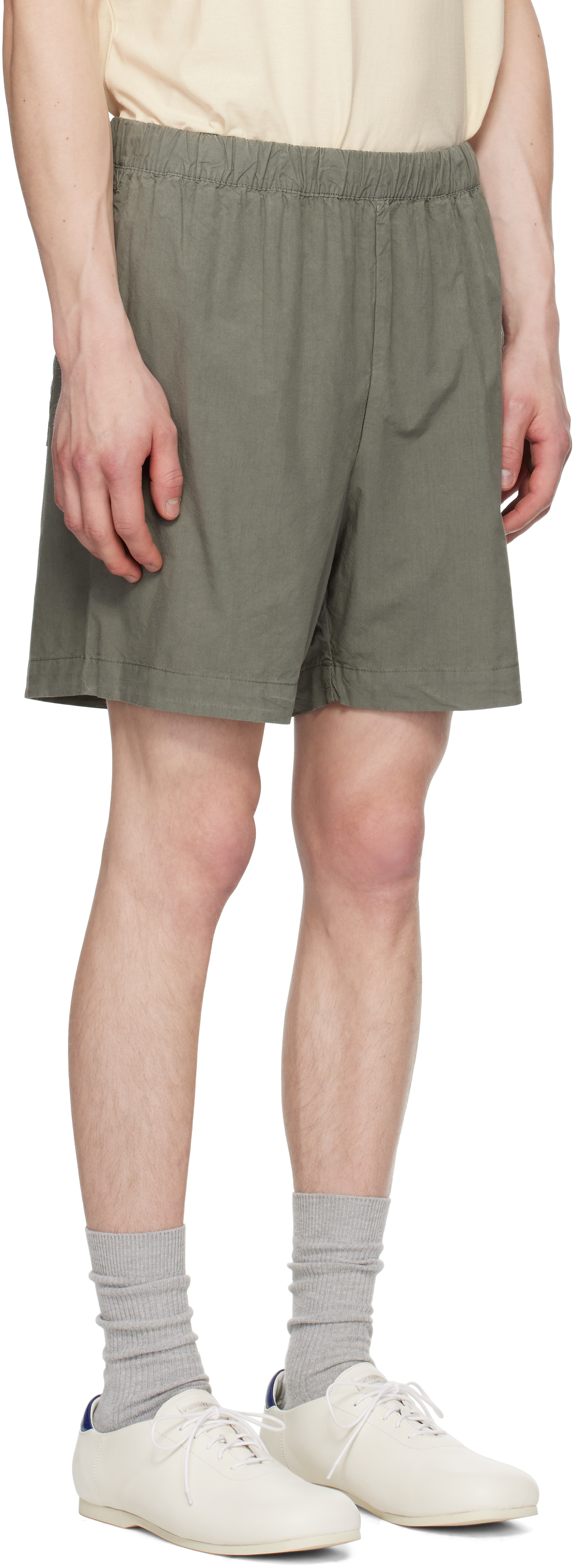 Norse Projects Gray Per Cotton Tencel Shorts In Green