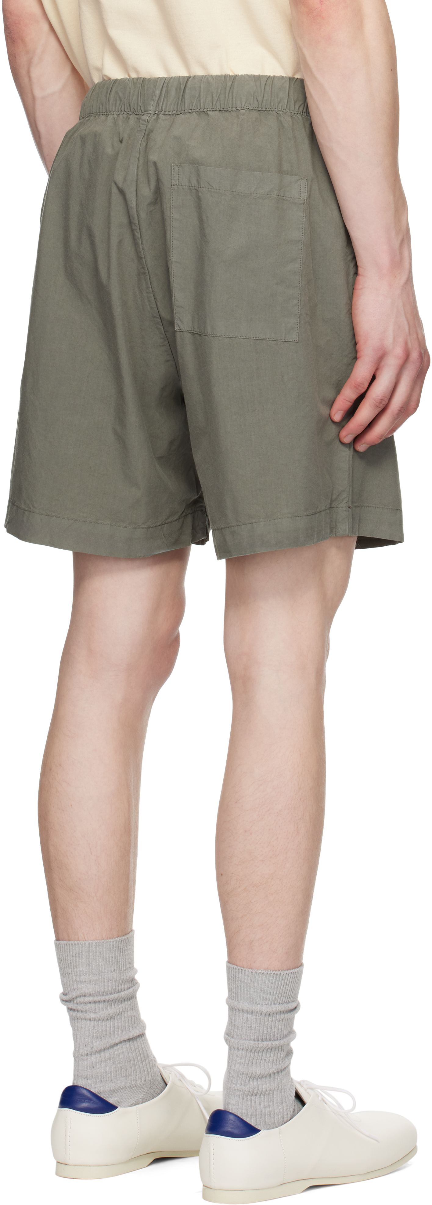 Norse Projects Gray Per Cotton Tencel Shorts In Green