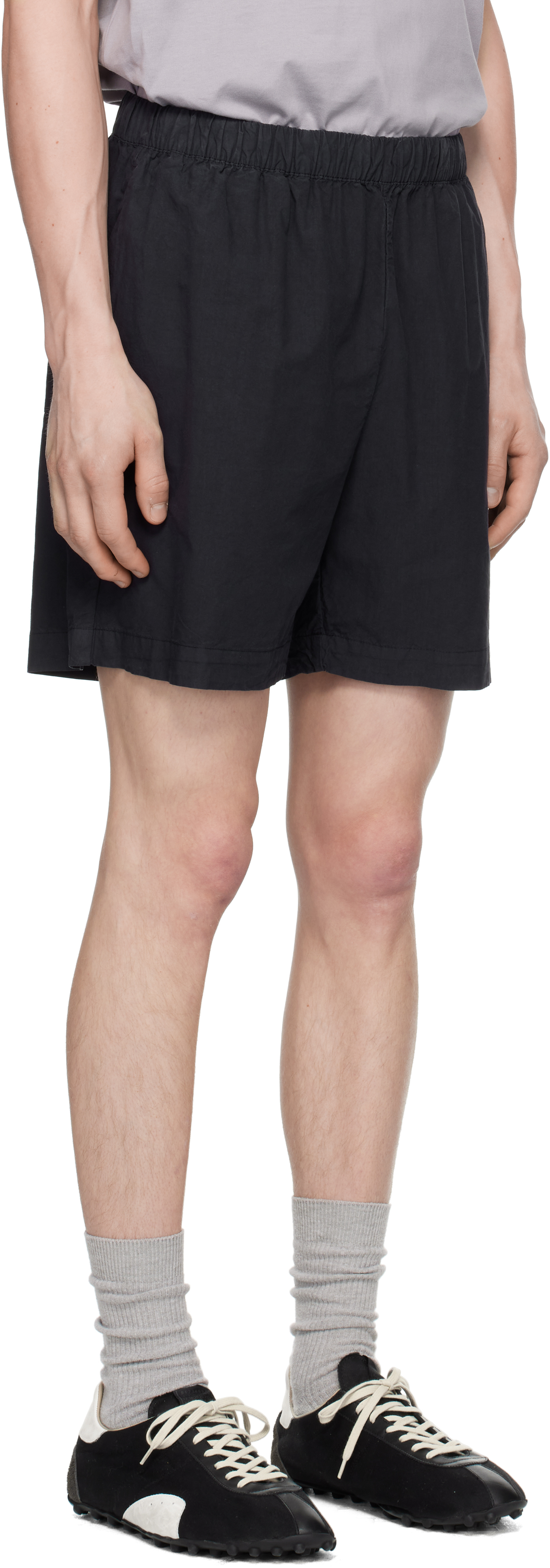 Norse Projects Navy Per Cotton Tencel Shorts In Black