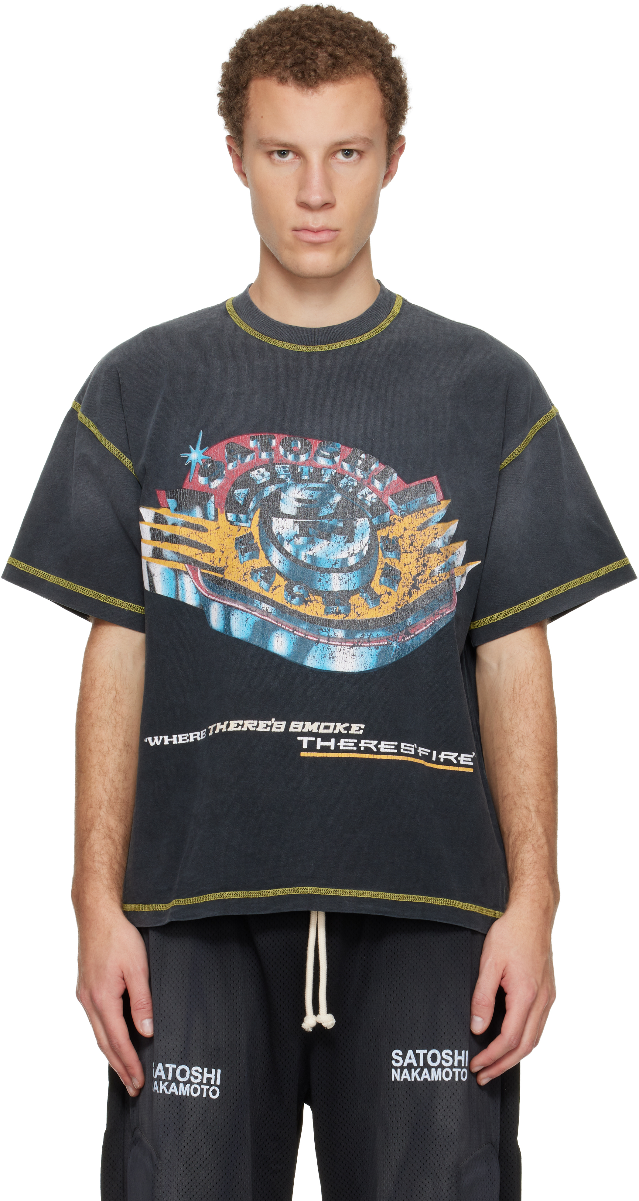 Satoshi Nakamoto: ブラック 'Where There's Smoke, There's Fire' T