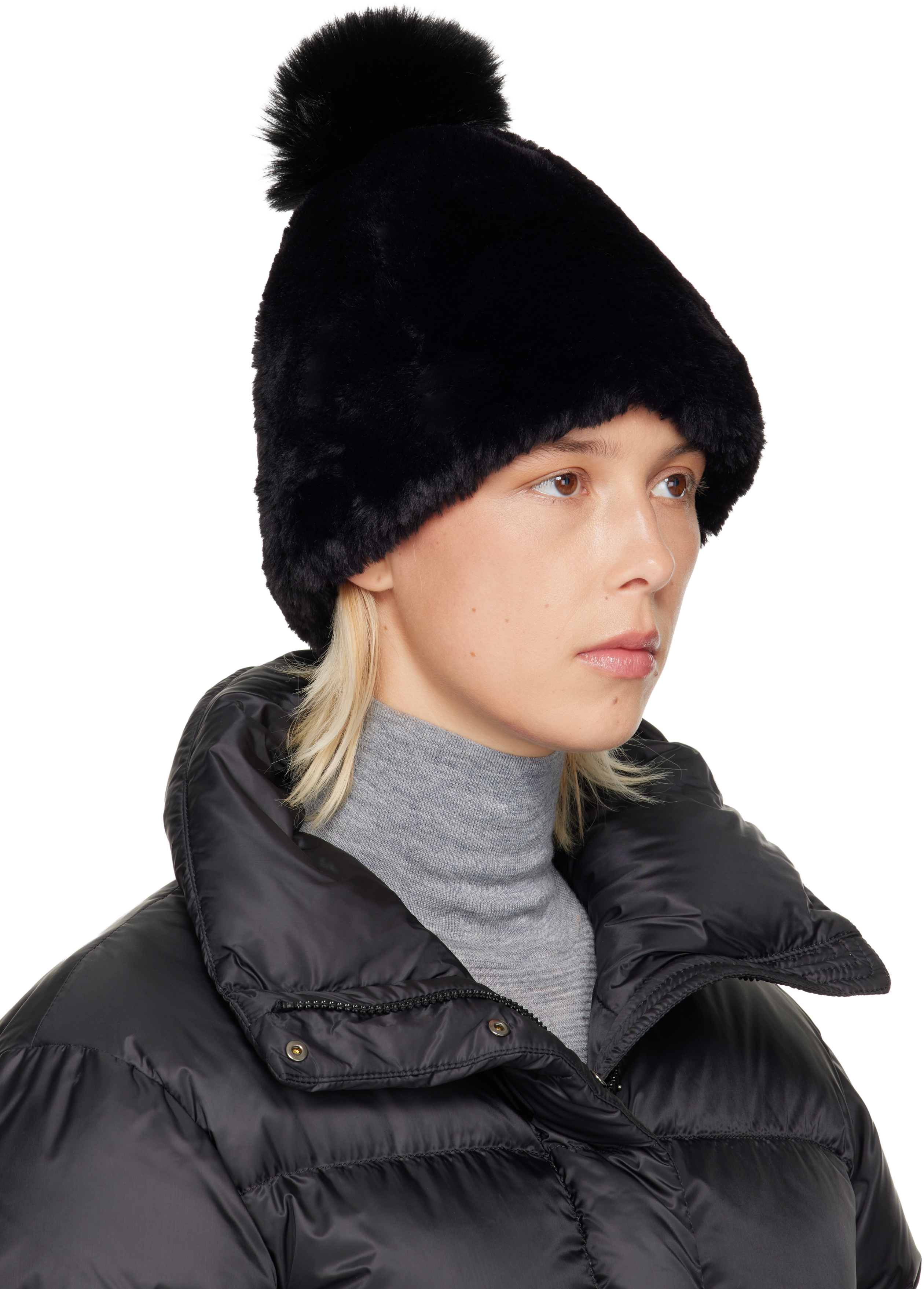 Max Mara Black Casta Beanie In Black