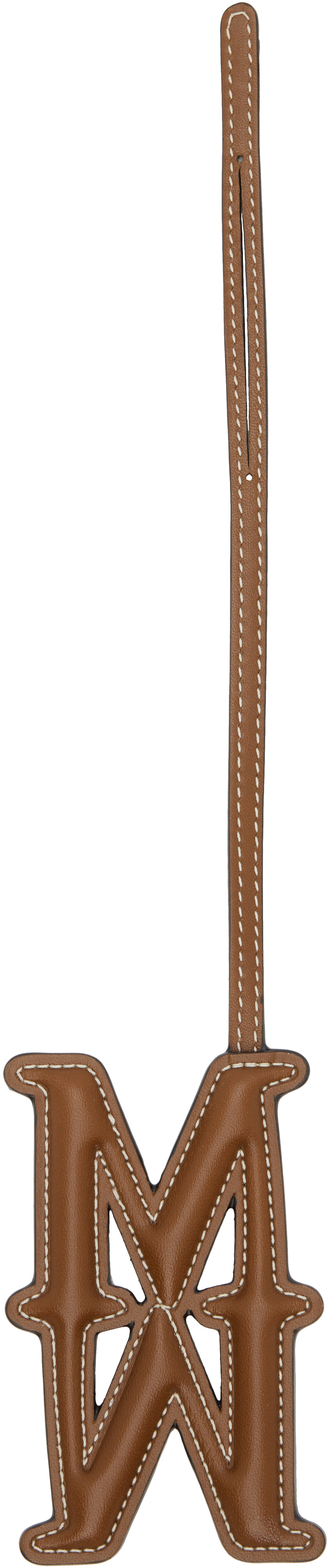 Max Mara Brown Leather Monogram Keychain