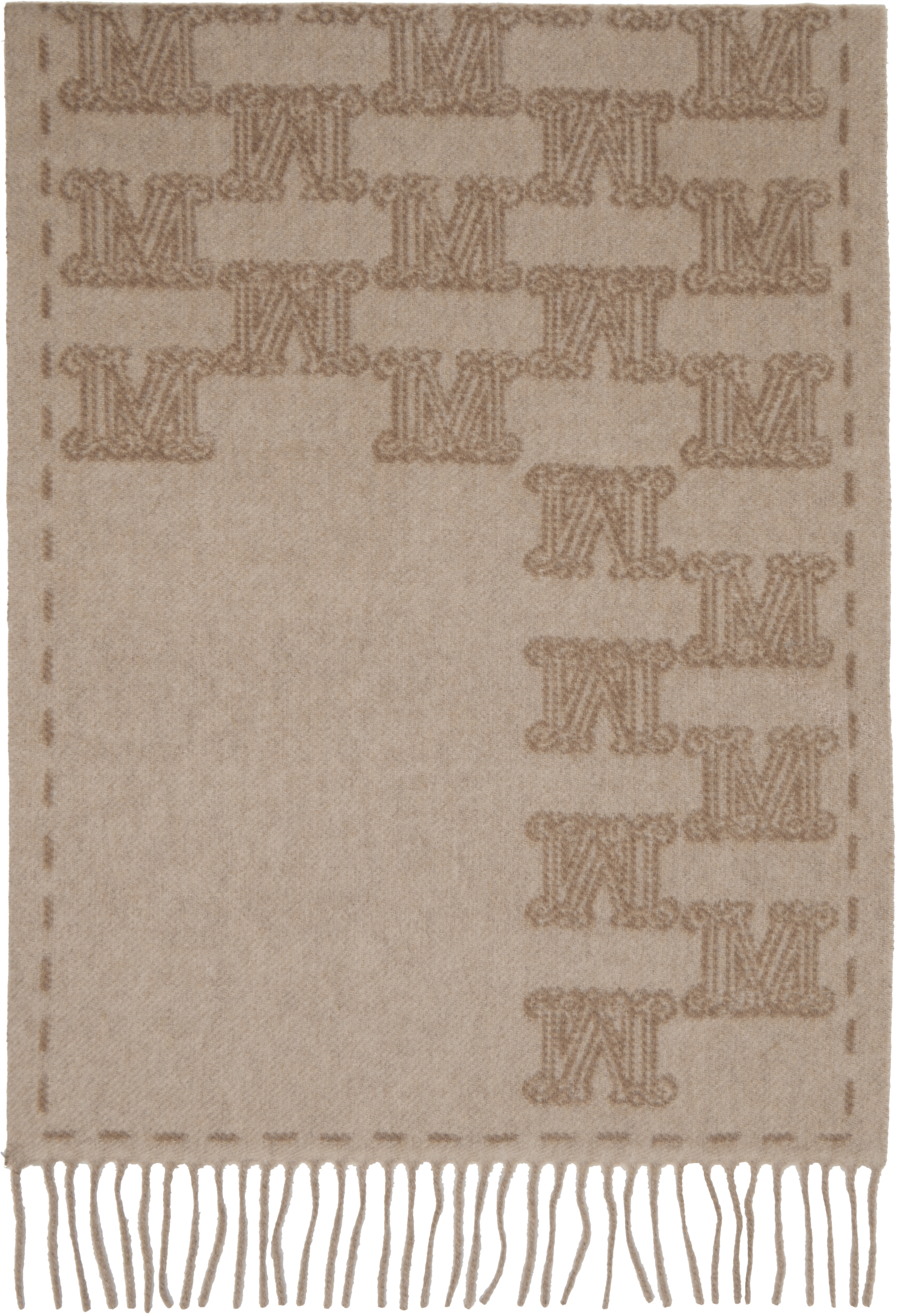 Max Mara Beige & Brown Wsteddycamel Scarf In Brown