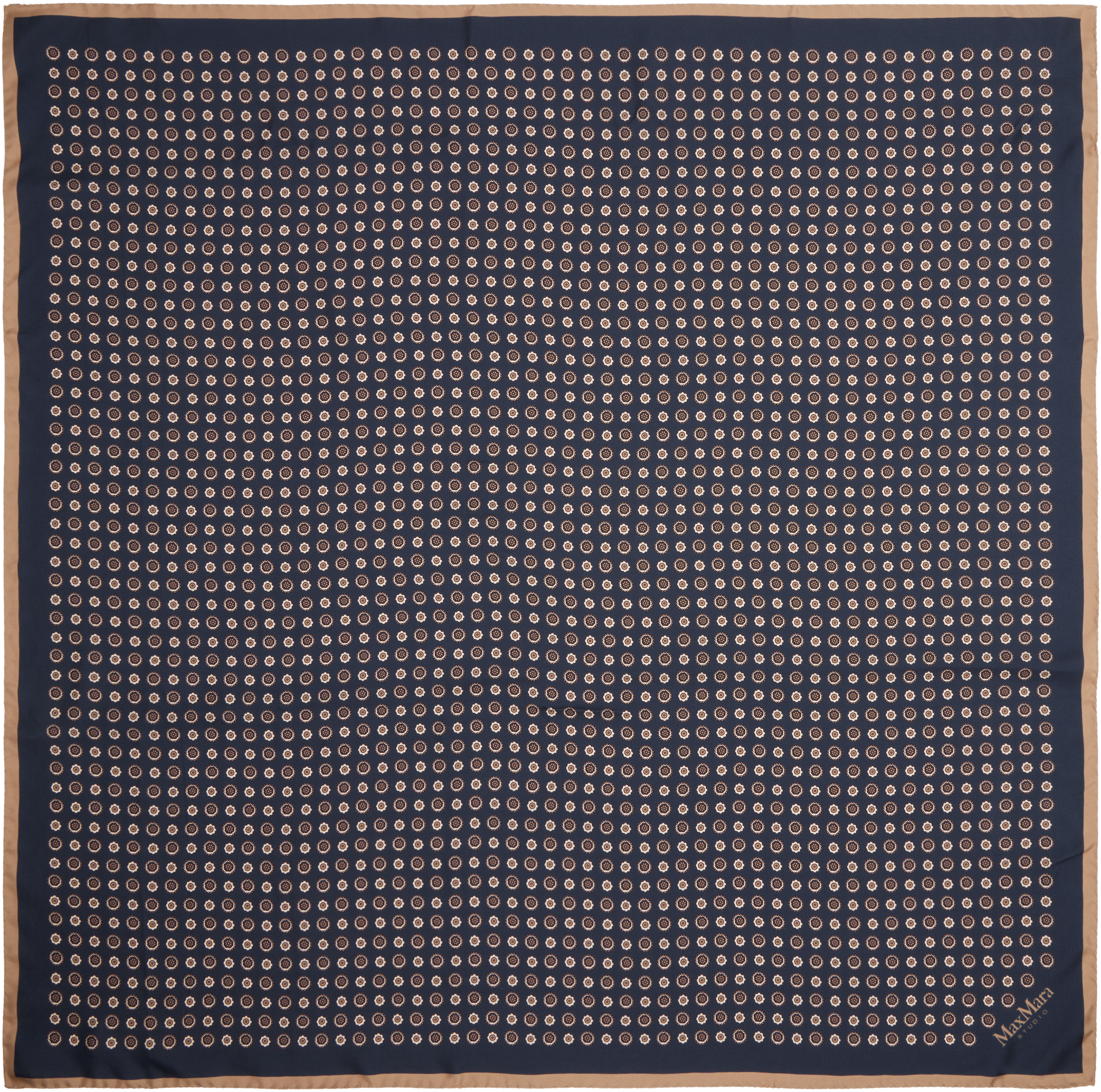 Max Mara Navy Lontra Scarf In Black