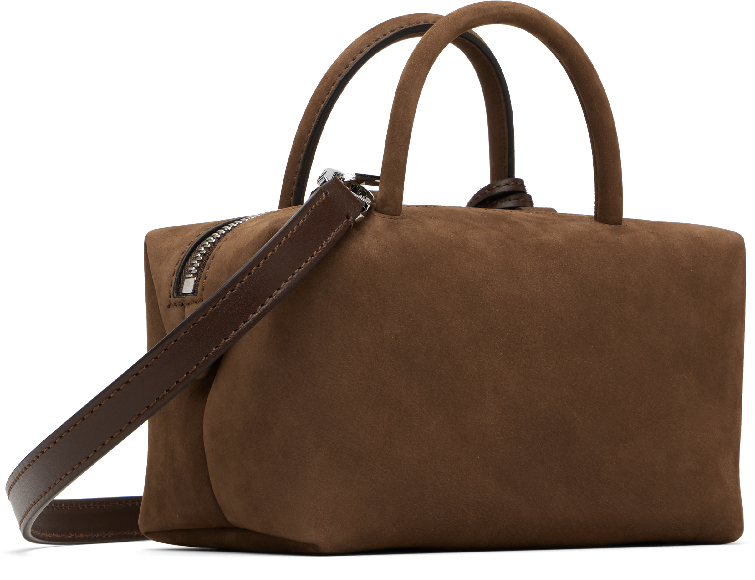 Max Mara Brown Holdalls Suede Bag