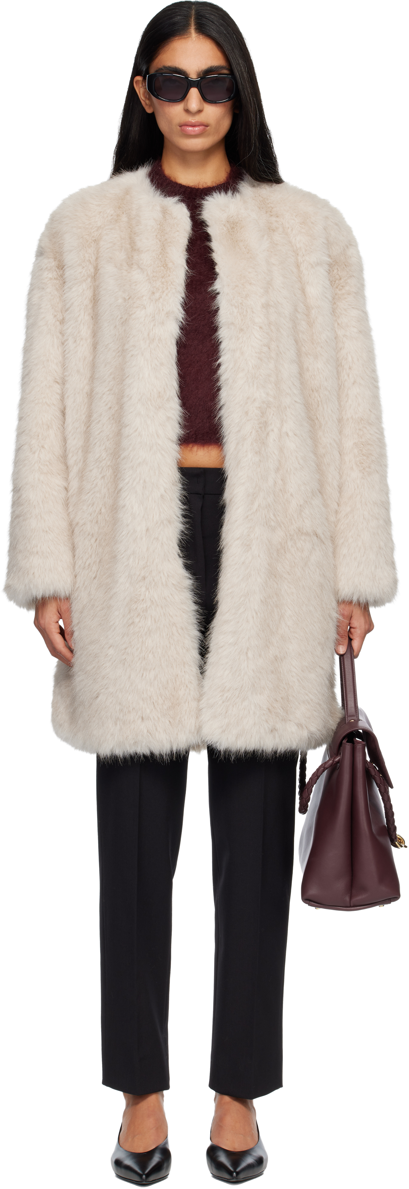 Max Maraのグレー Eros フェイクファー コートがセール中