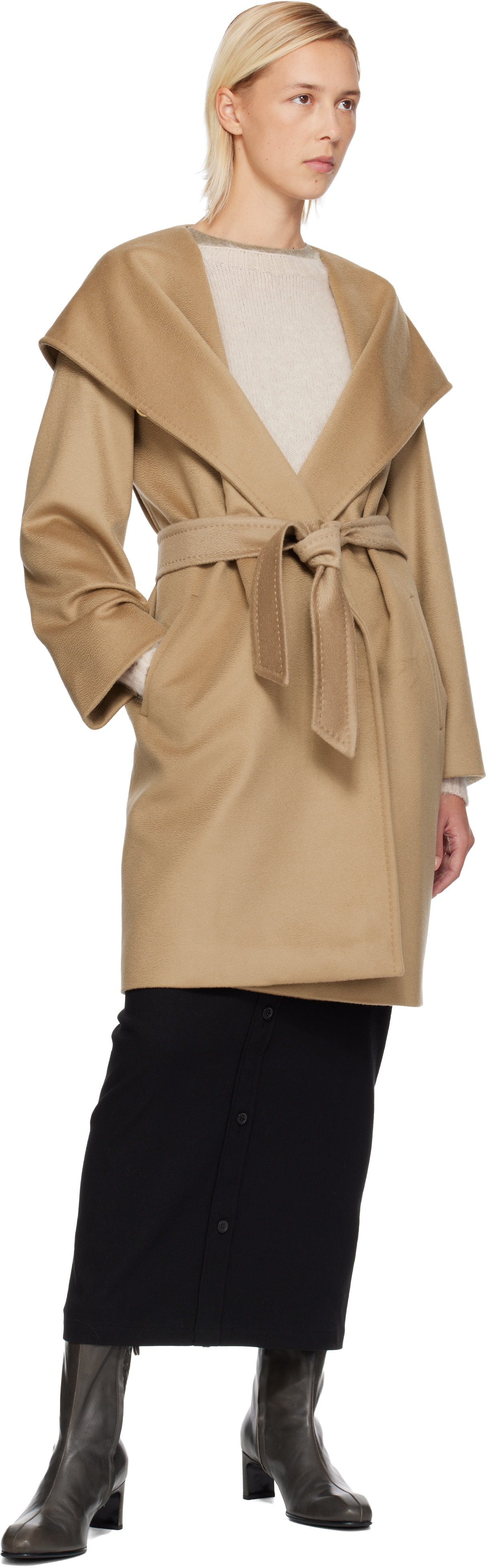 Max Mara Rialto Coat In Camel In Brown