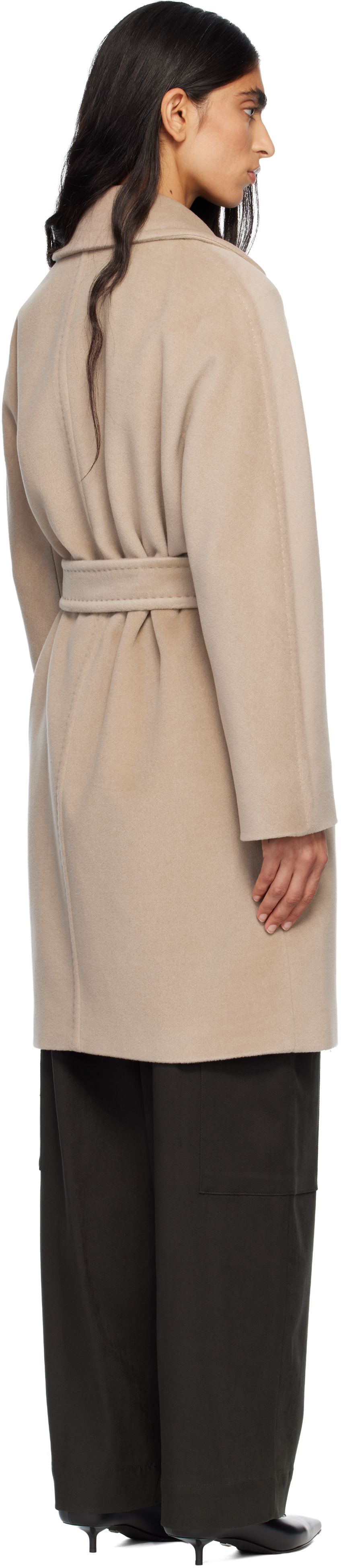 Max Mara Beige Scire Coat In Neutral