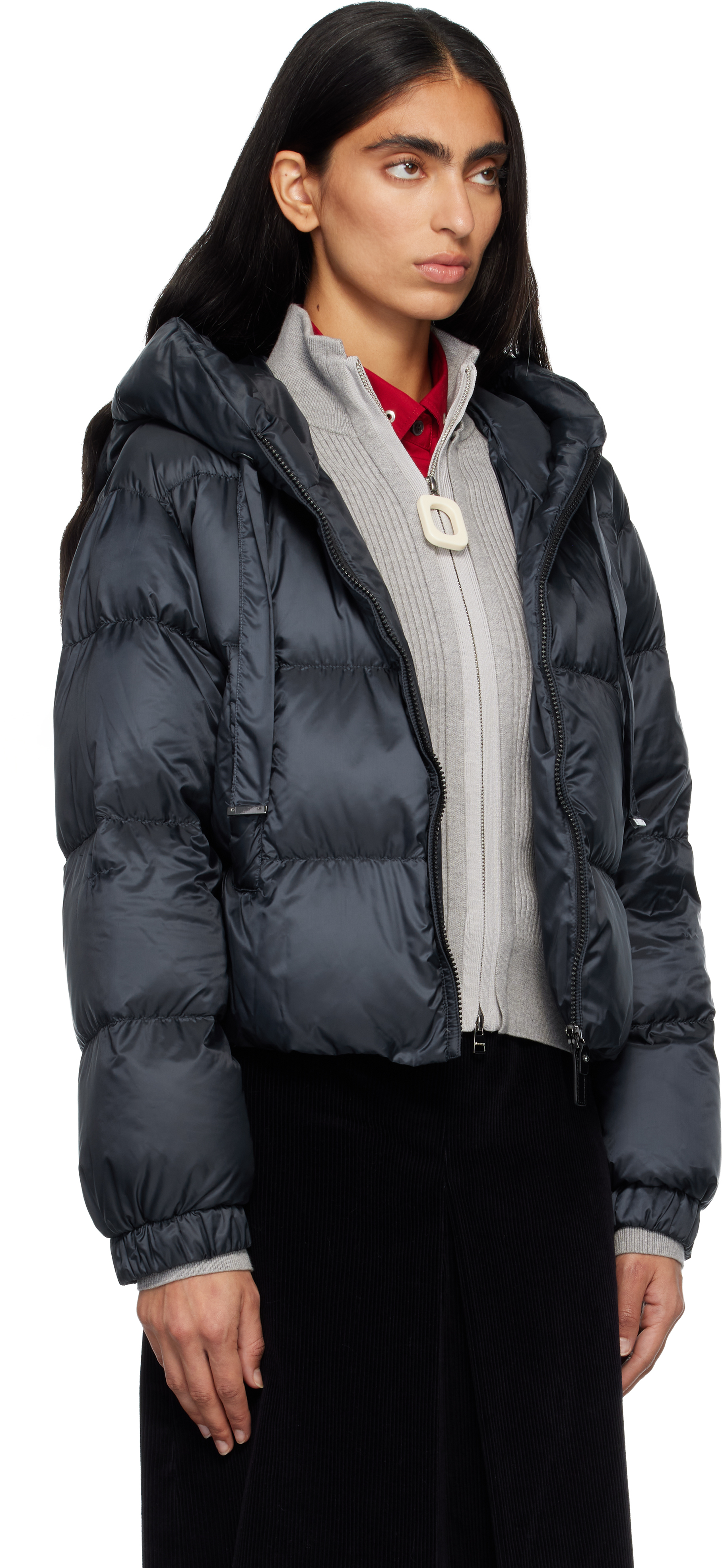 Max Mara Navy Seie Down Jacket In Blue