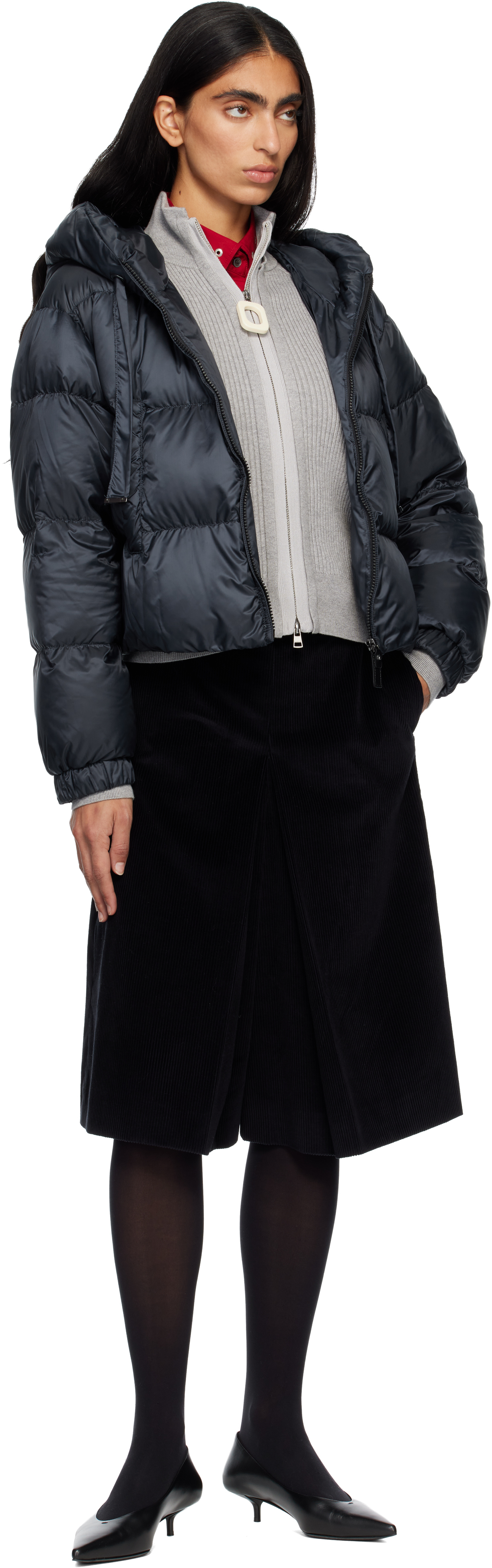 Max Mara Navy Seie Down Jacket In Blue