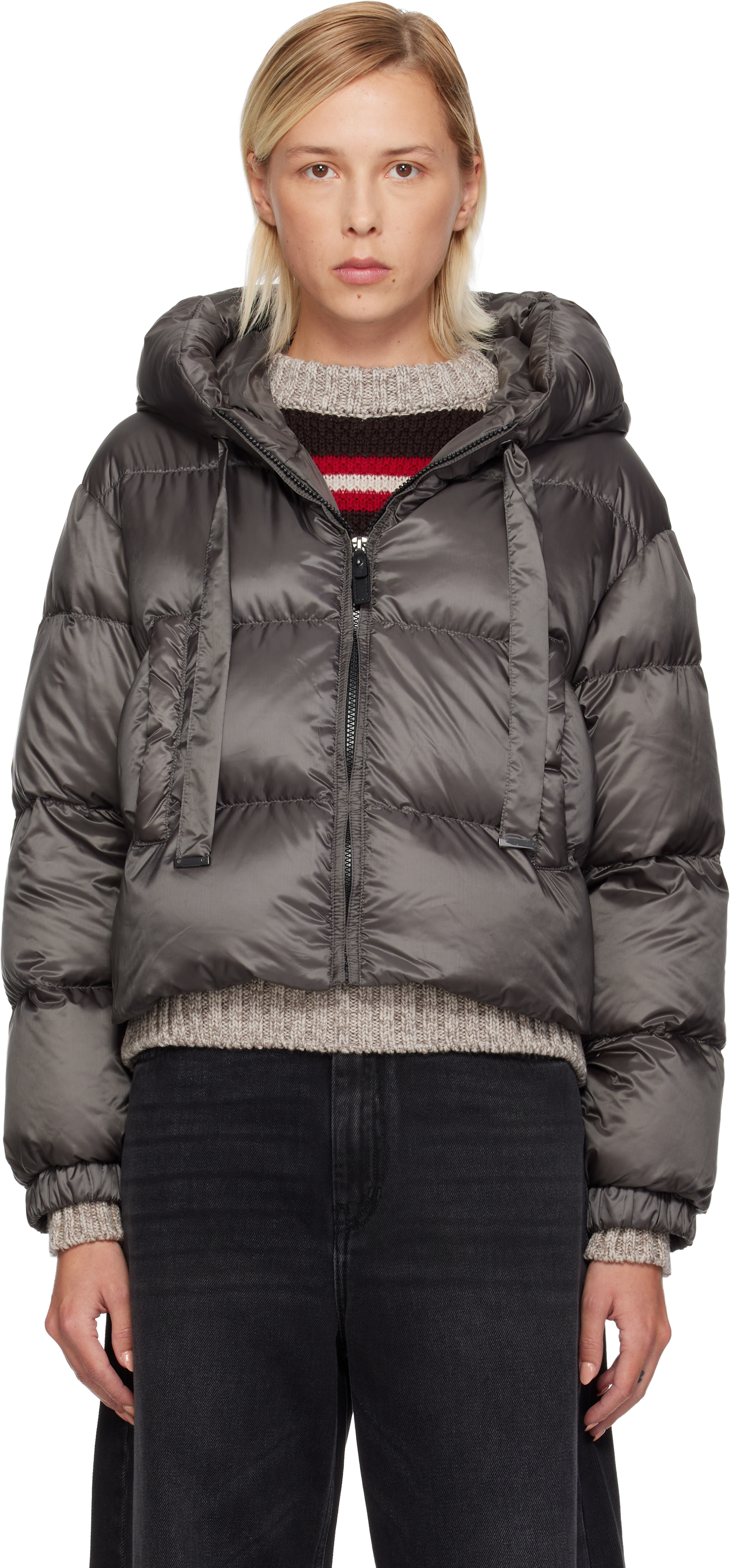 Max Mara Gray Seie Down Jacket