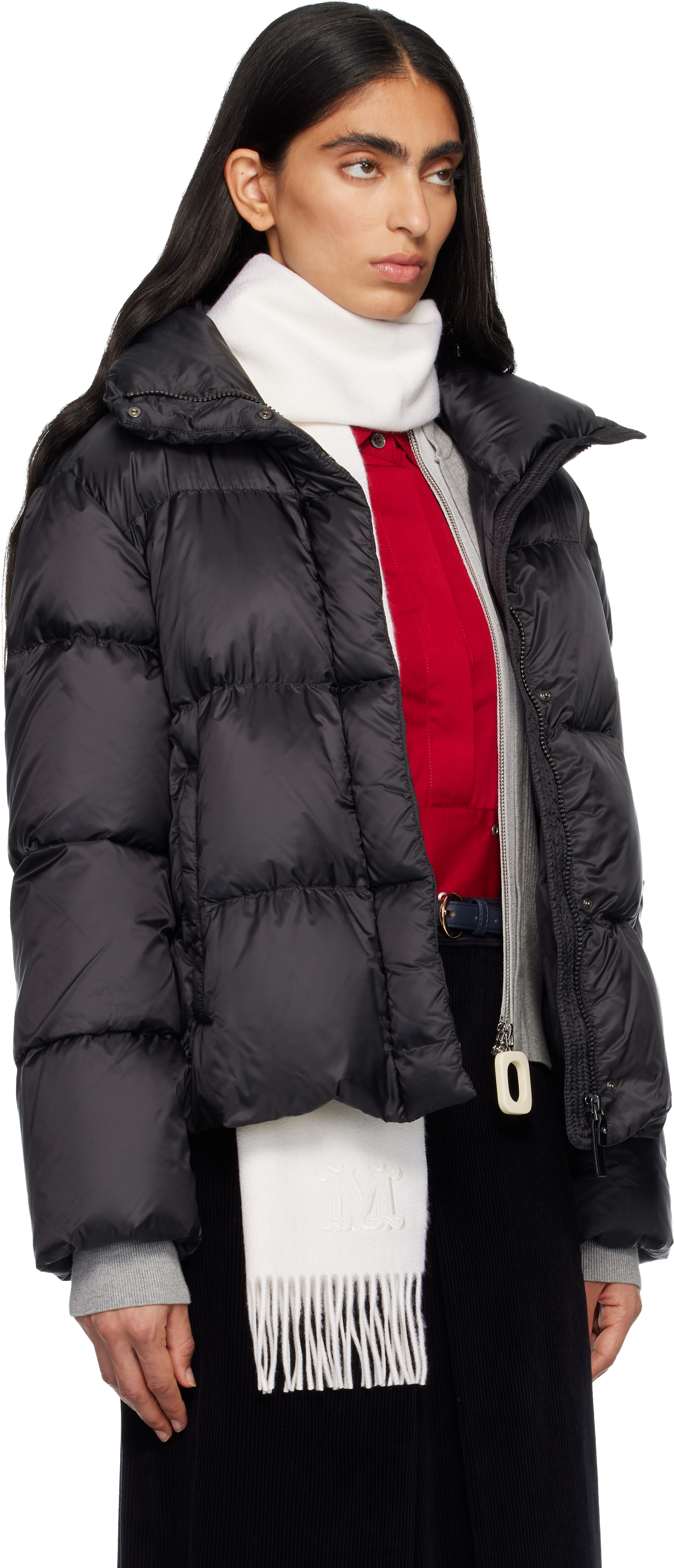 Max Mara Black Seica Down Jacket In Black
