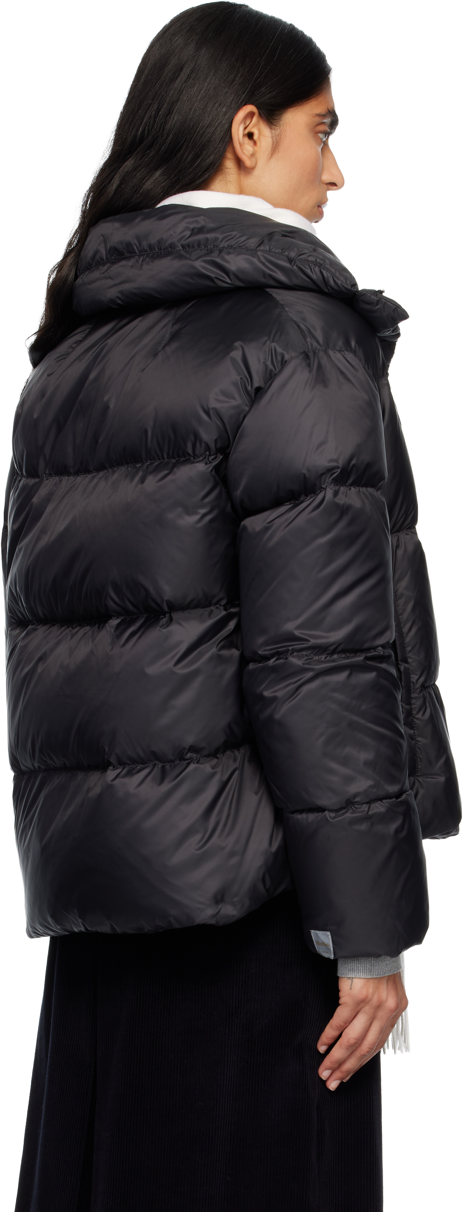 Max Mara Black Seica Down Jacket In Black