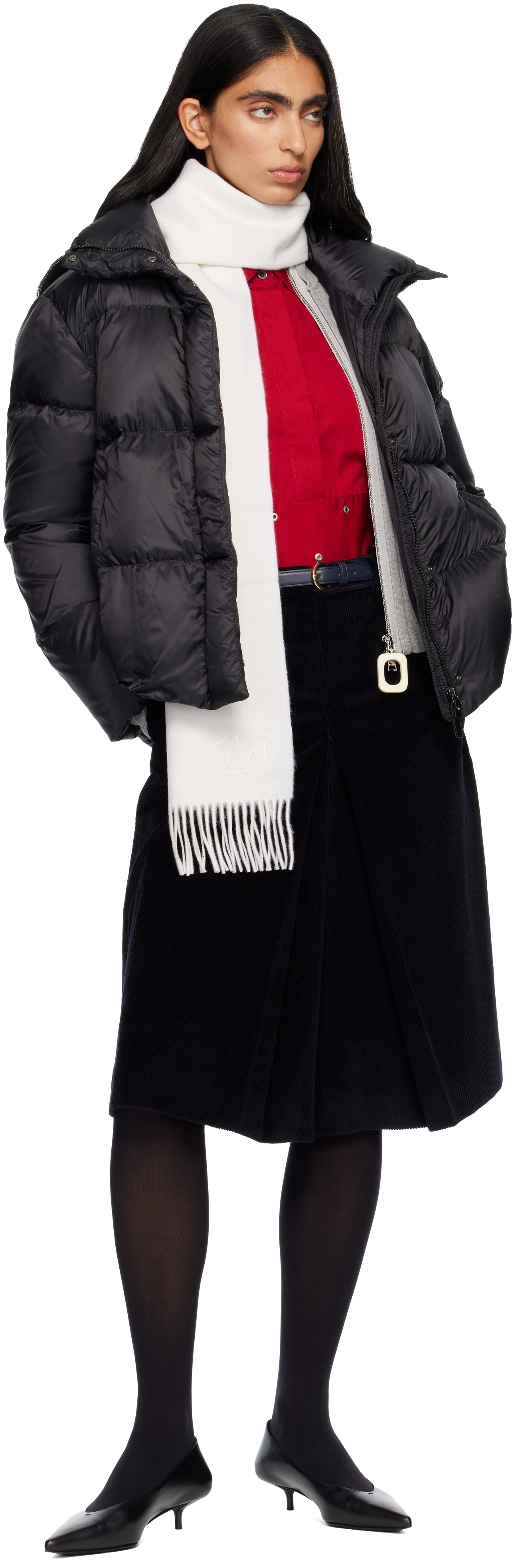 Max Mara Black Seica Down Jacket In Black