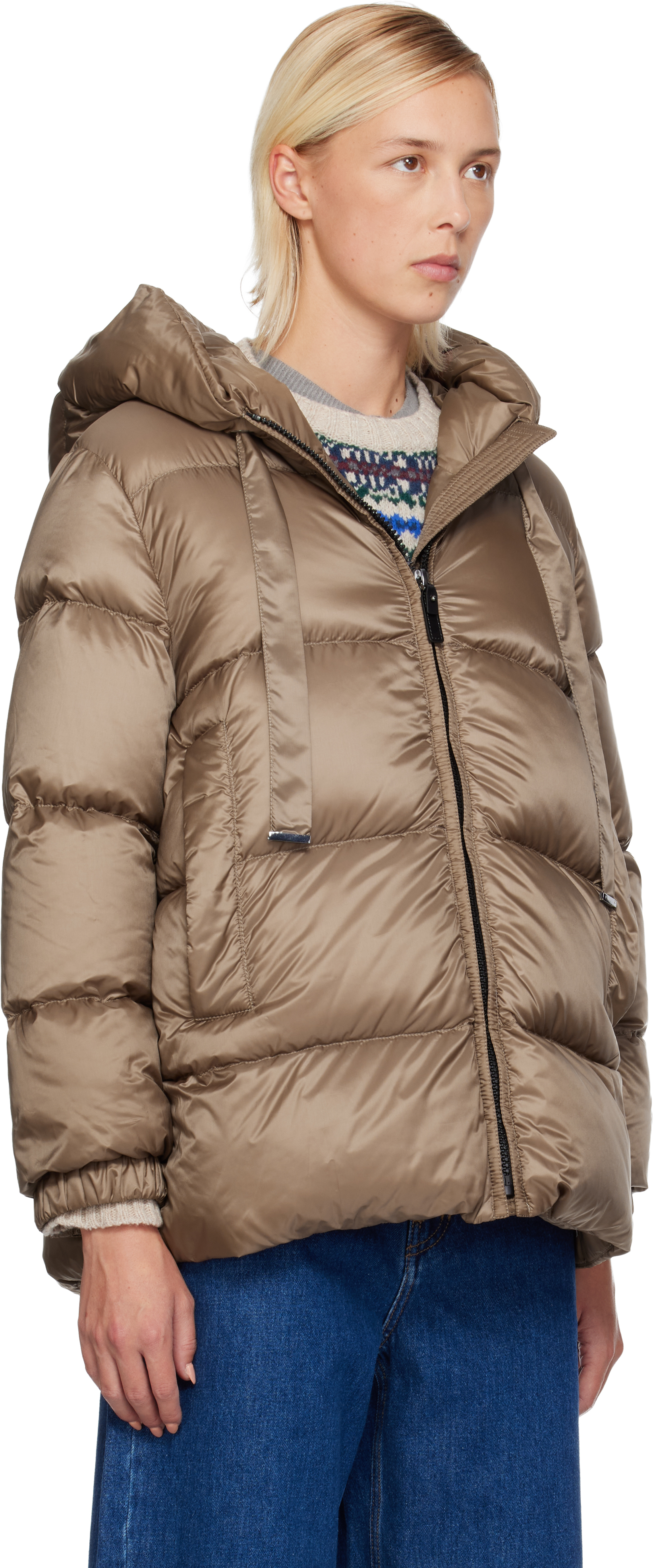 Max Mara Brown Seie Down Jacket In Brown