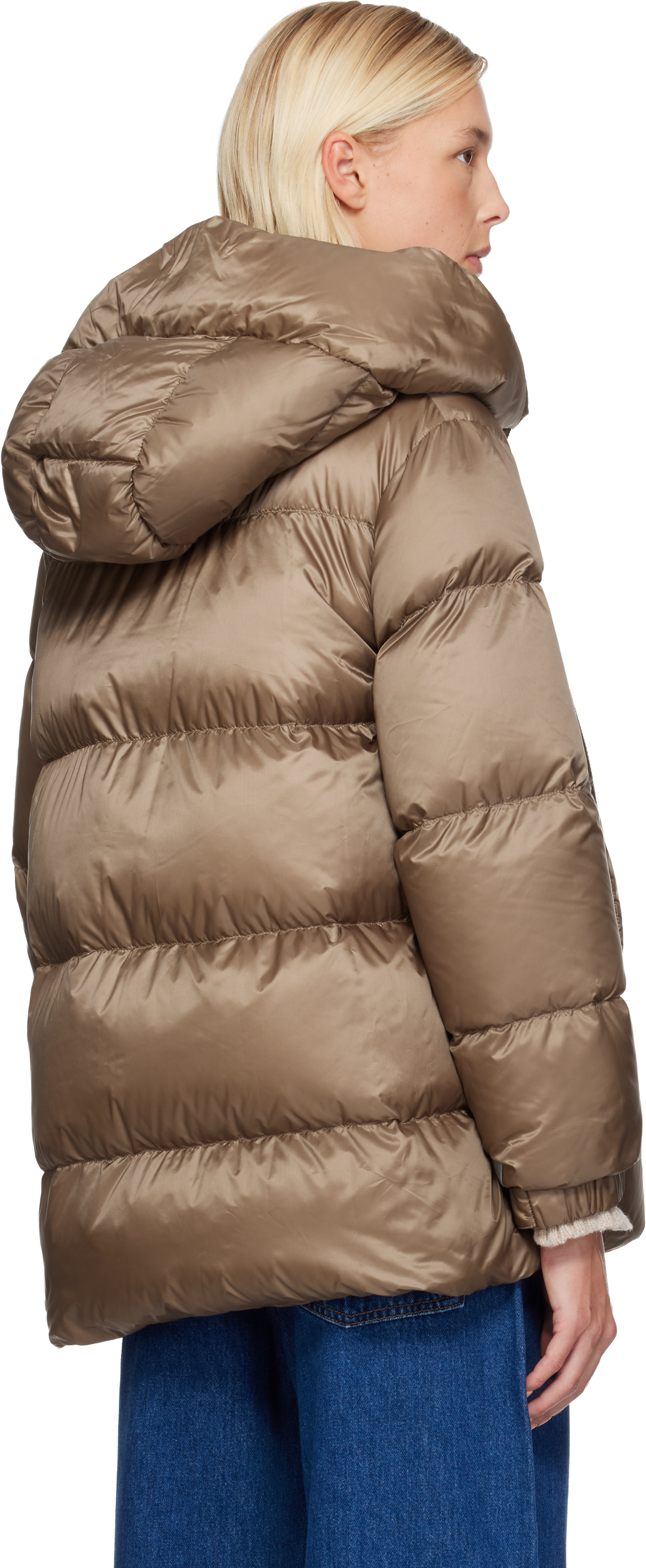 Max Mara Brown Seie Down Jacket In Brown