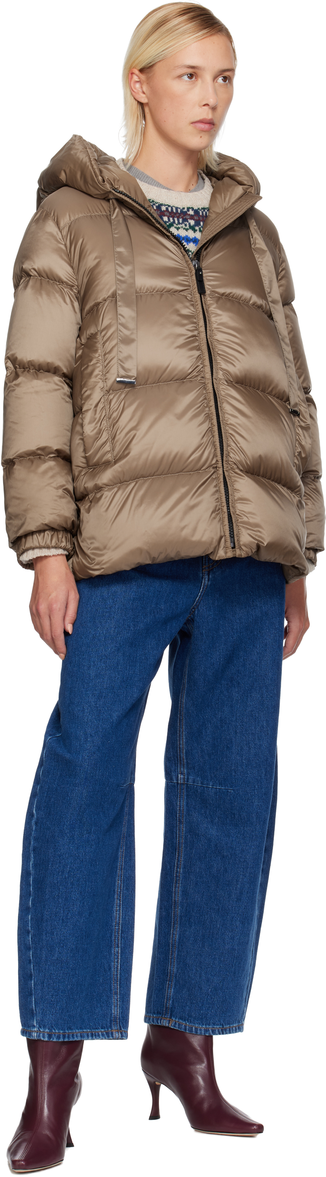 Max Mara Brown Seie Down Jacket In Brown