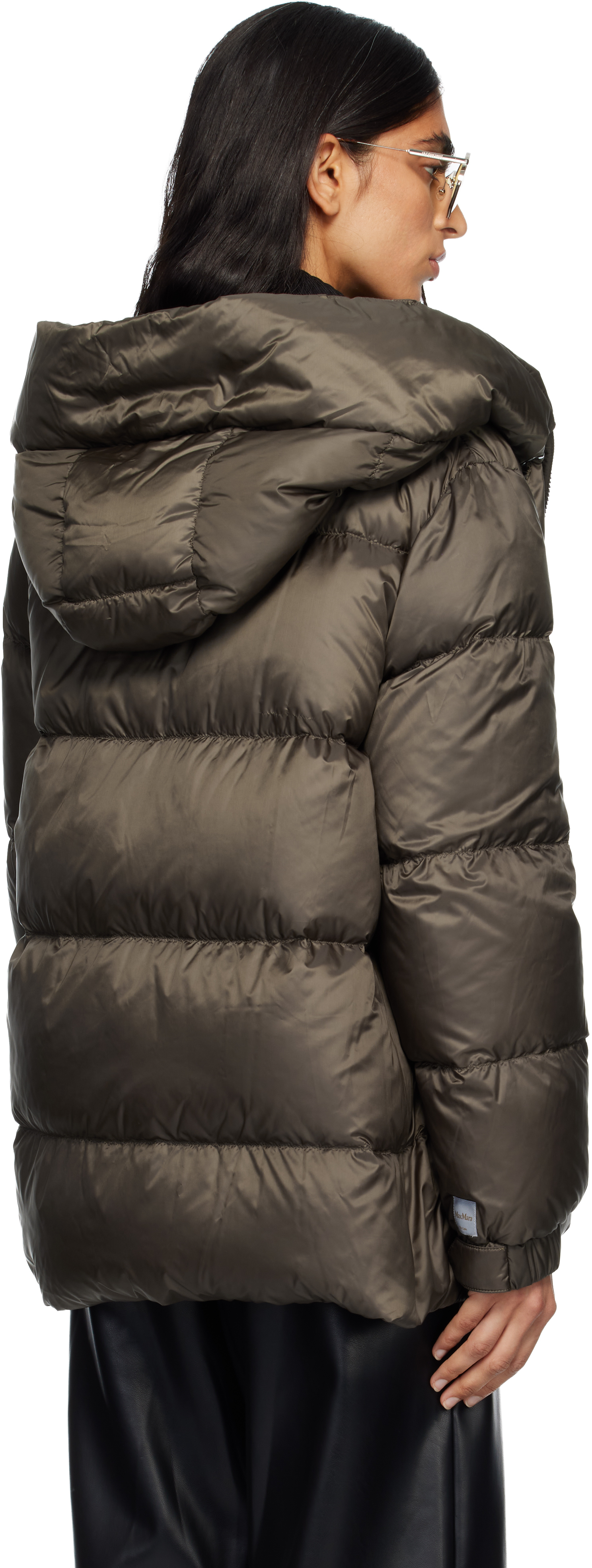 Max Mara Khaki Seia Down Jacket In Gray