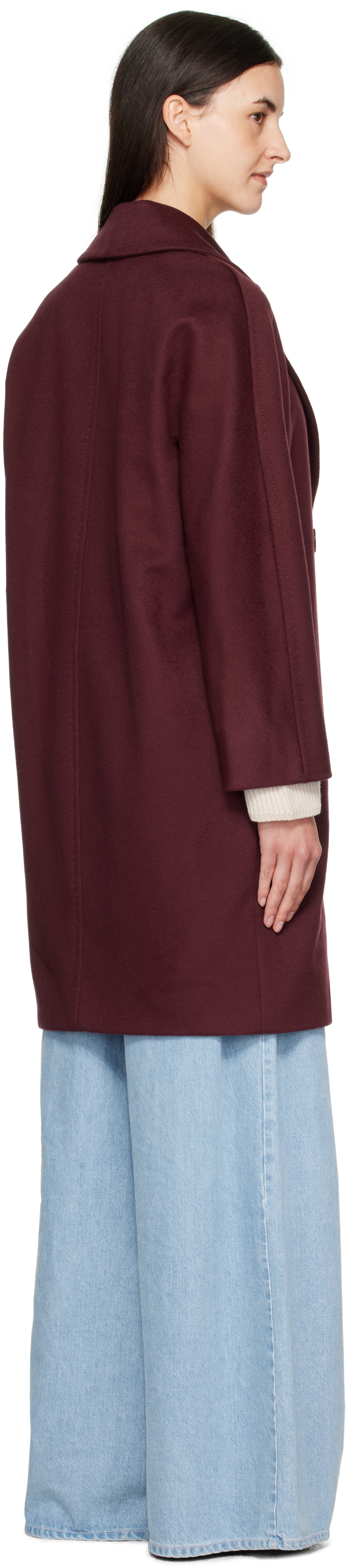 Max Mara Burgundy Agenda Coat In Burgundy