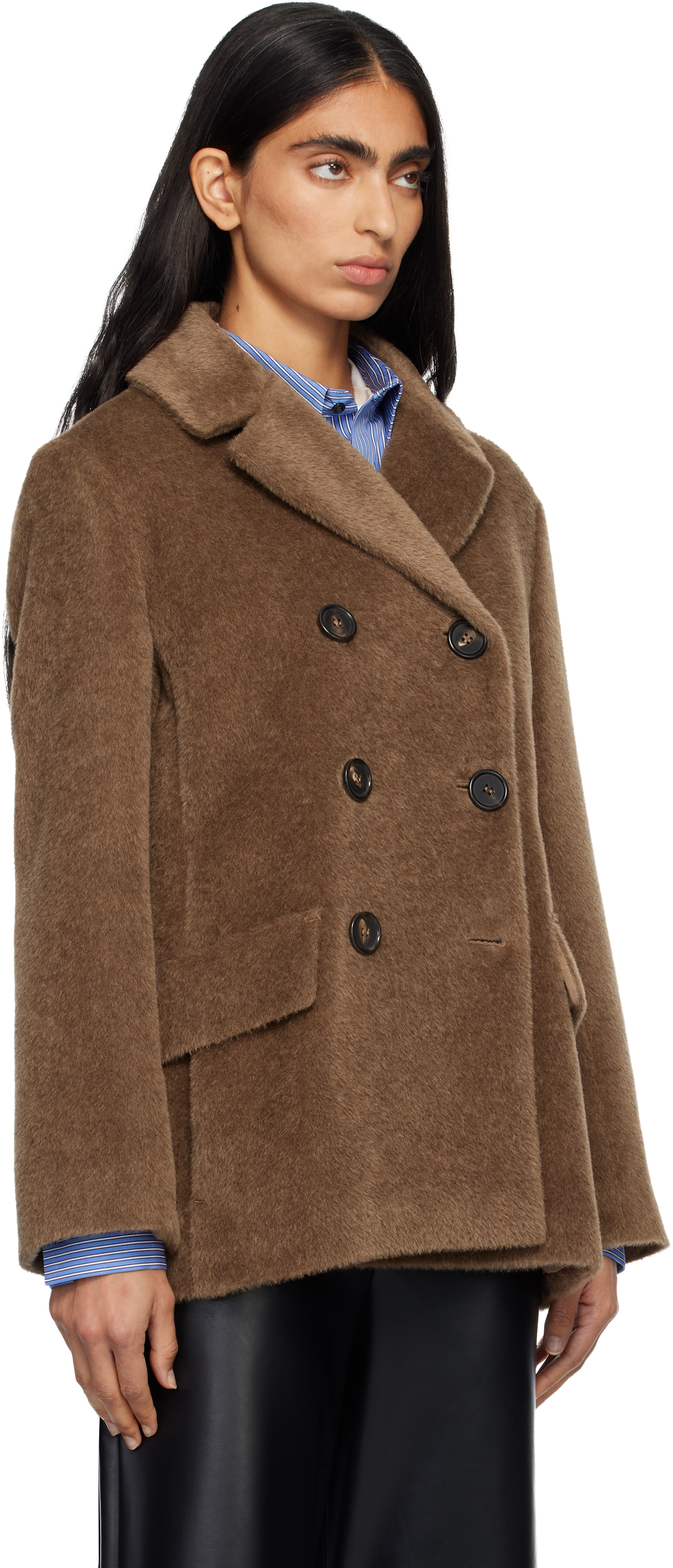 Max Mara Tan Atillio Faux-fur Coat In Brown