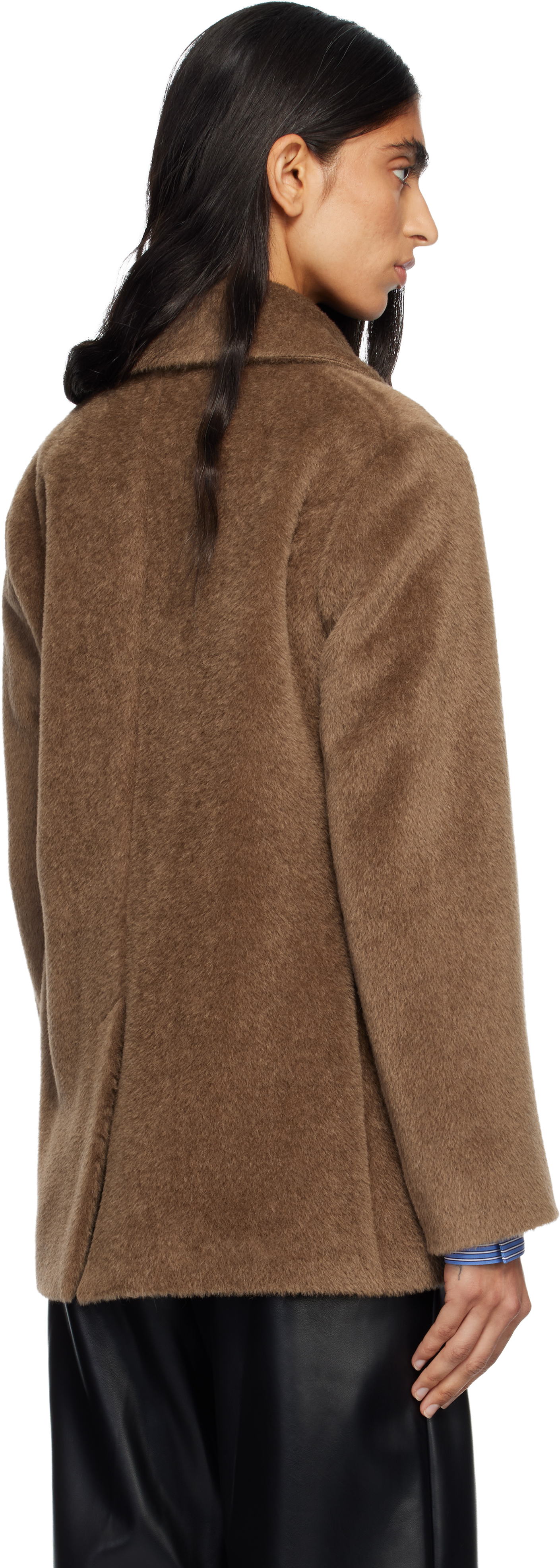 Max Mara Tan Atillio Faux-fur Coat In Brown
