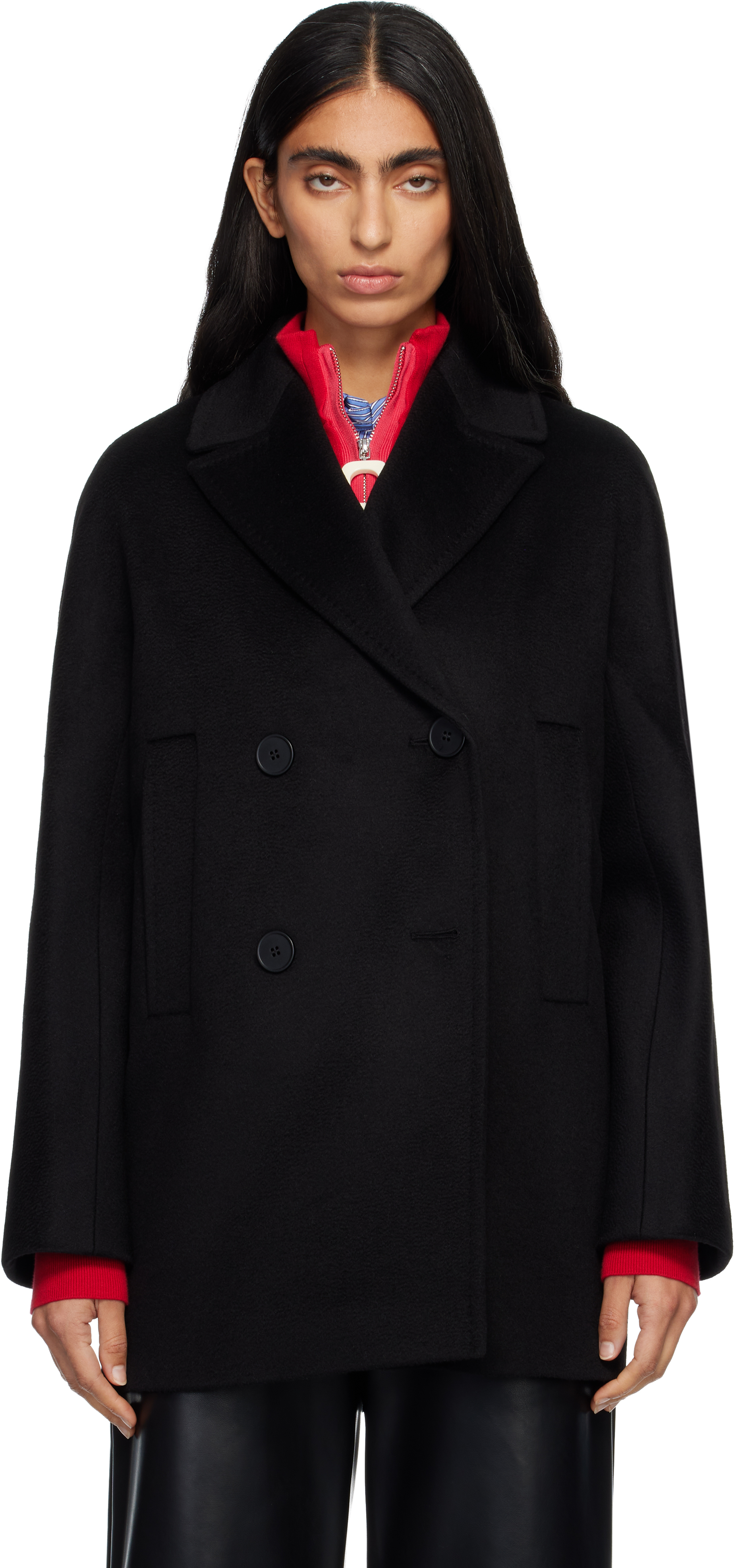 Max Mara Black Sherree Coat In Black
