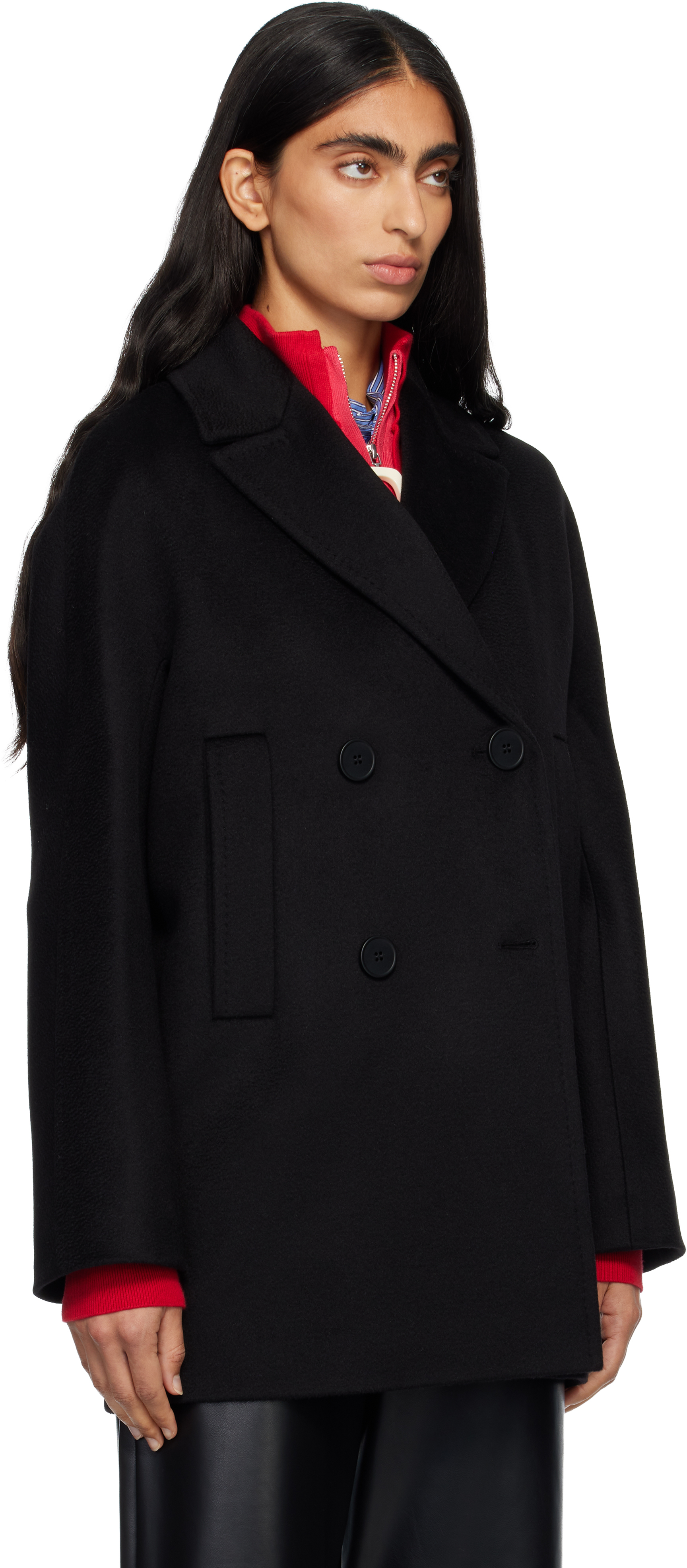 Max Mara Black Sherree Coat In Black