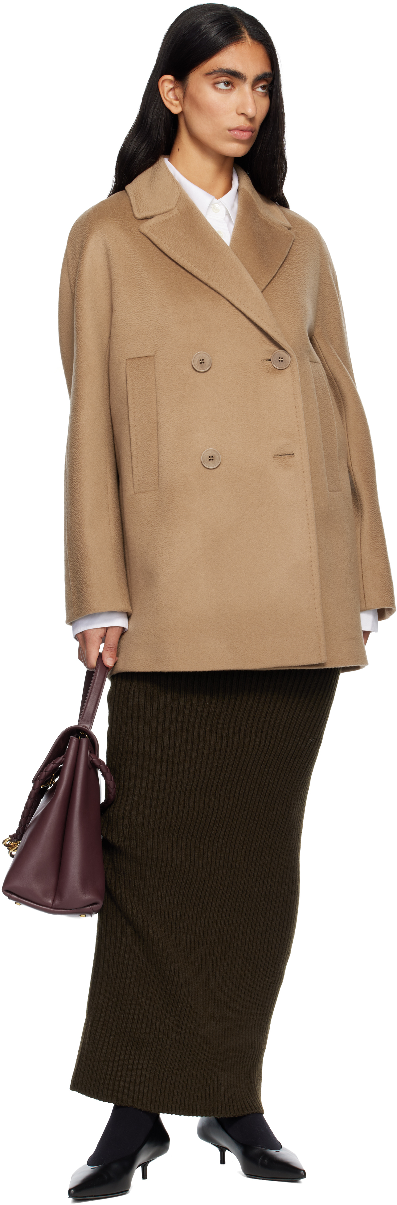 Max Mara Tan Sheree Coat In Brown