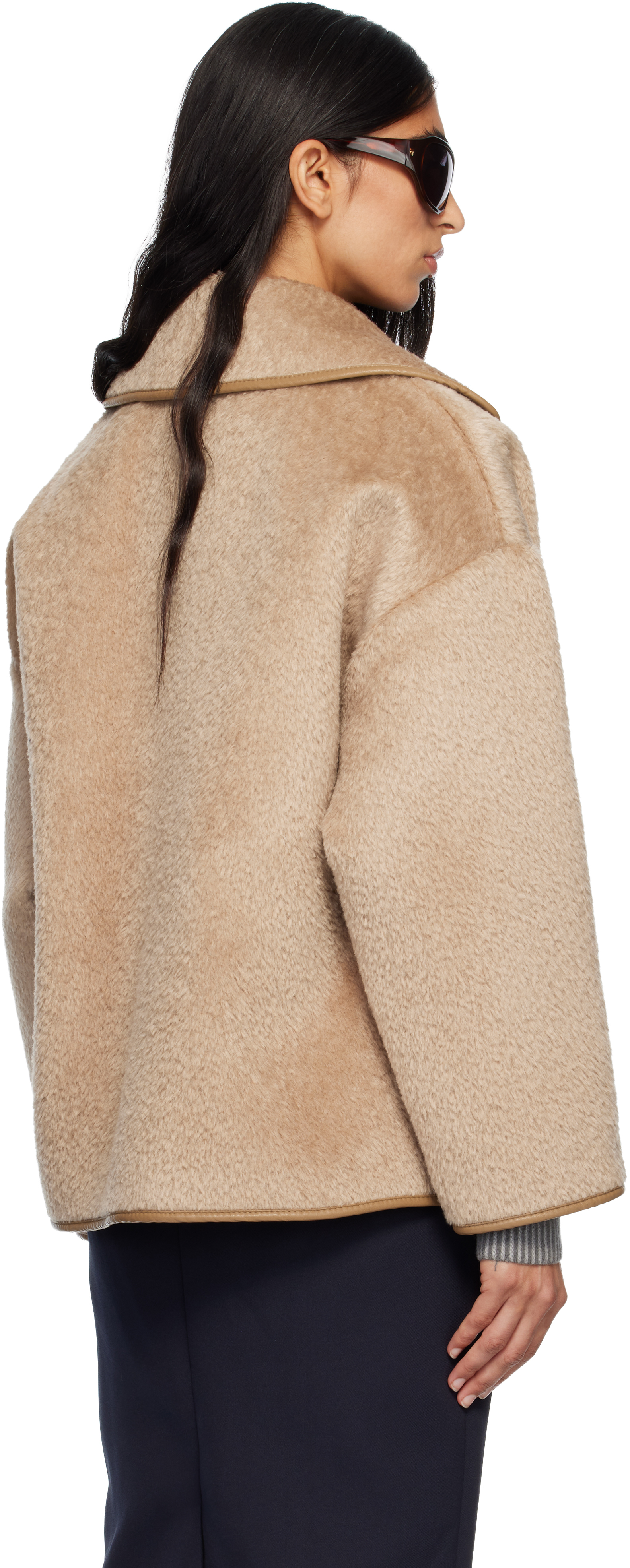 Max Mara Tan Vadet Short Coat In Brown
