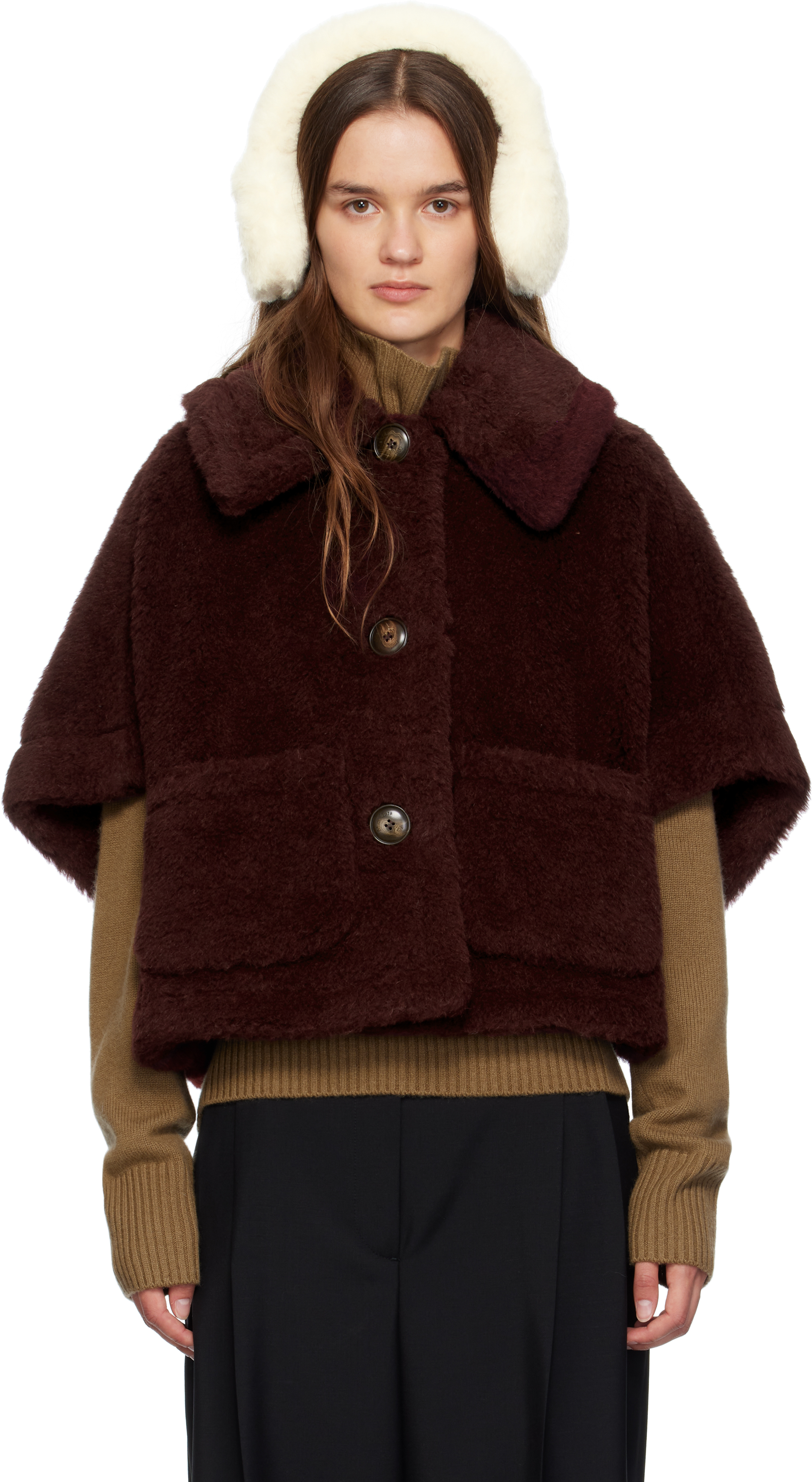 Max Mara Burgundy Newterzo1 Jacket In Burgundy