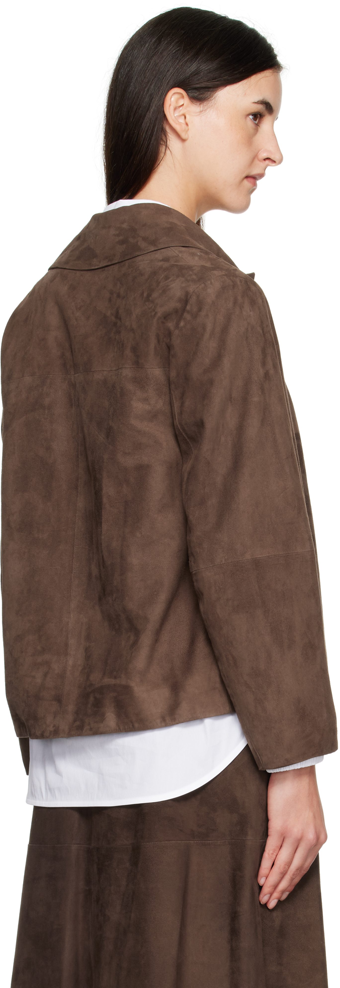 Max Mara Brown Cloe Suede Jacket In Brown