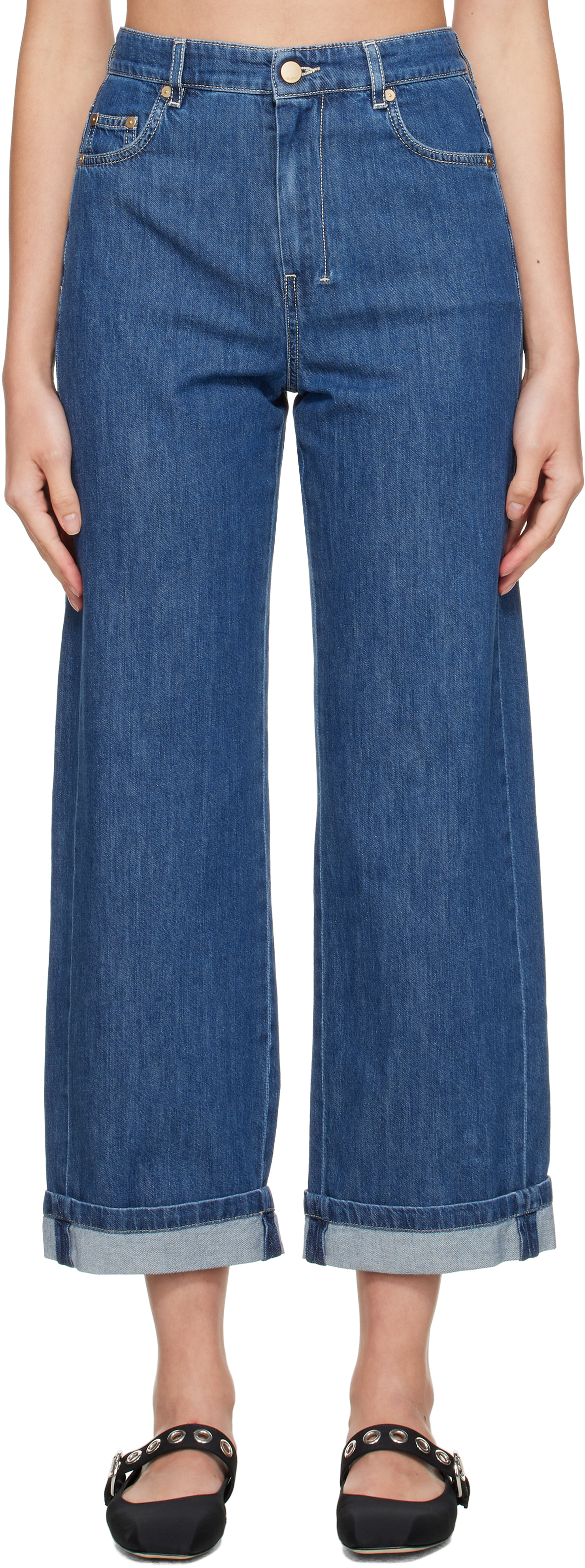 Max Mara Blue Eles Jeans In Blue