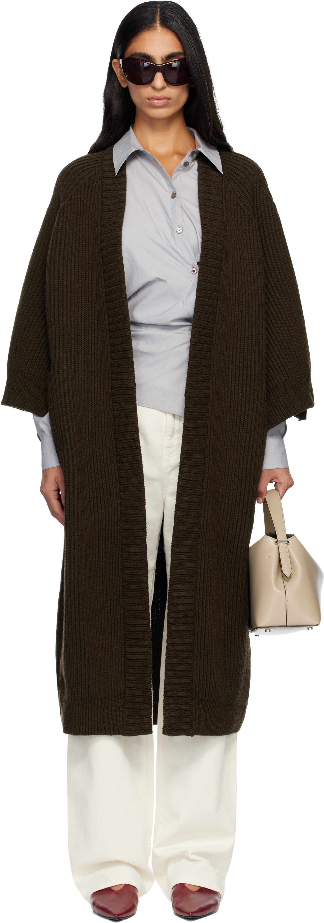 Max Mara Khaki Atollo Cardigan In Green
