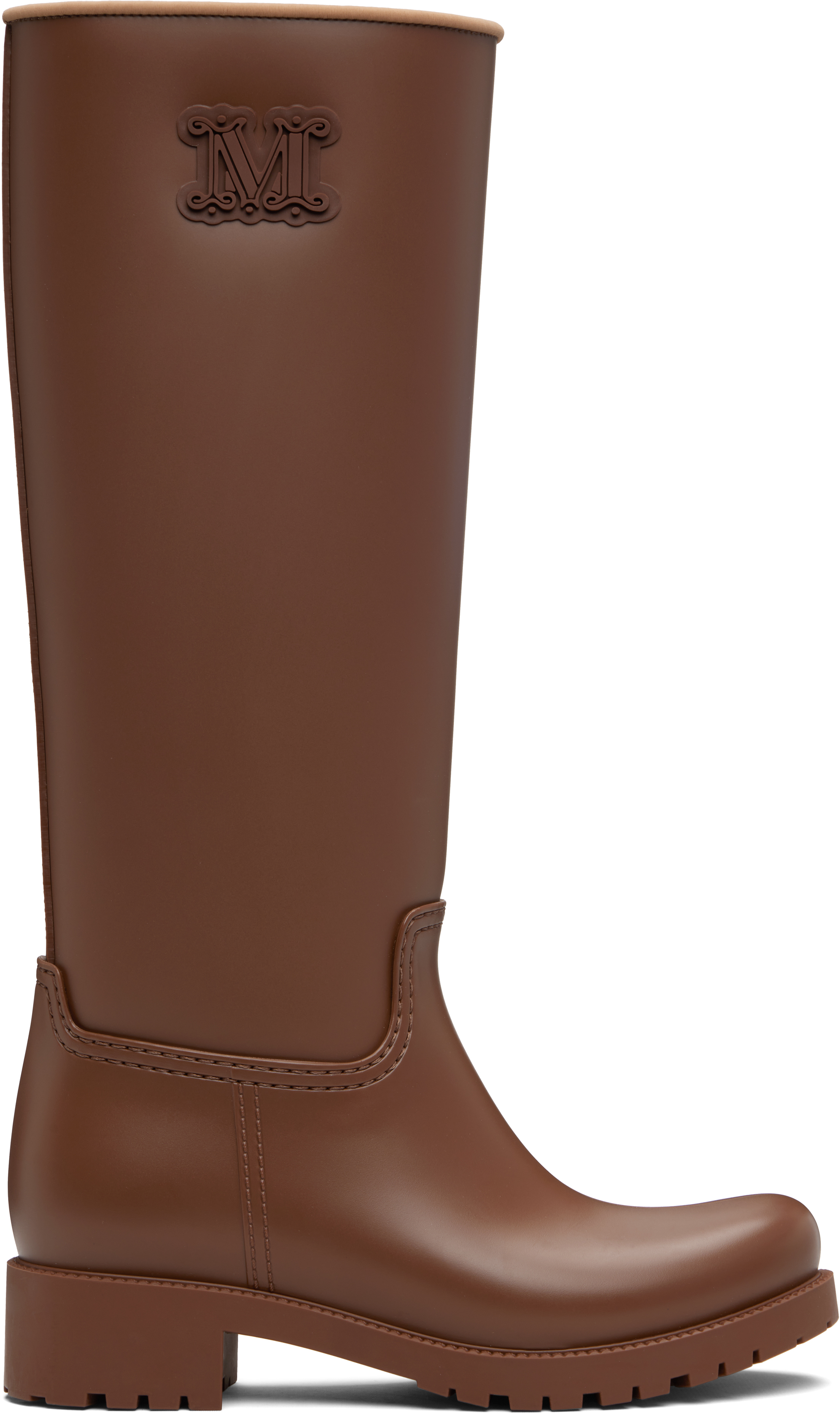 Max Mara Brown Rain Tall Boots In Brown