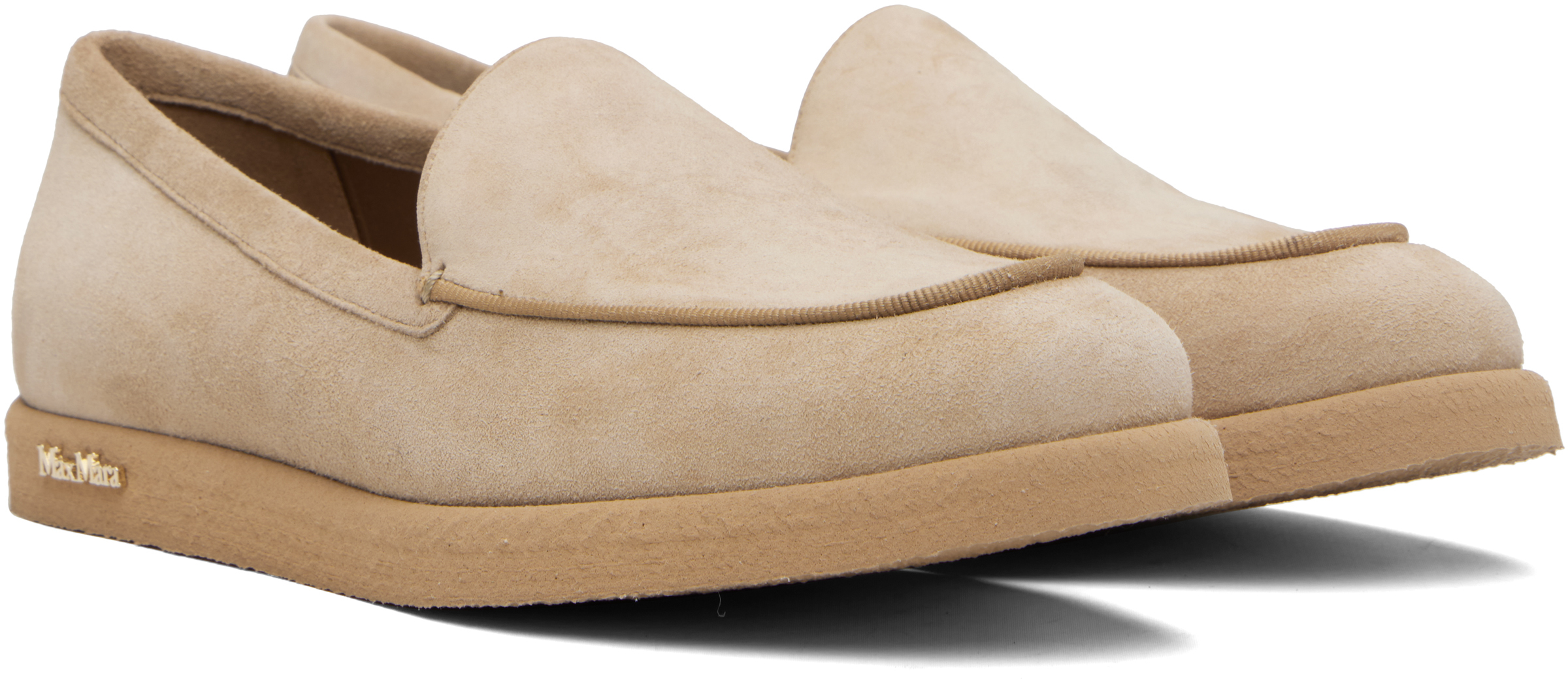 Max Mara Beige Soft Moc Loafers