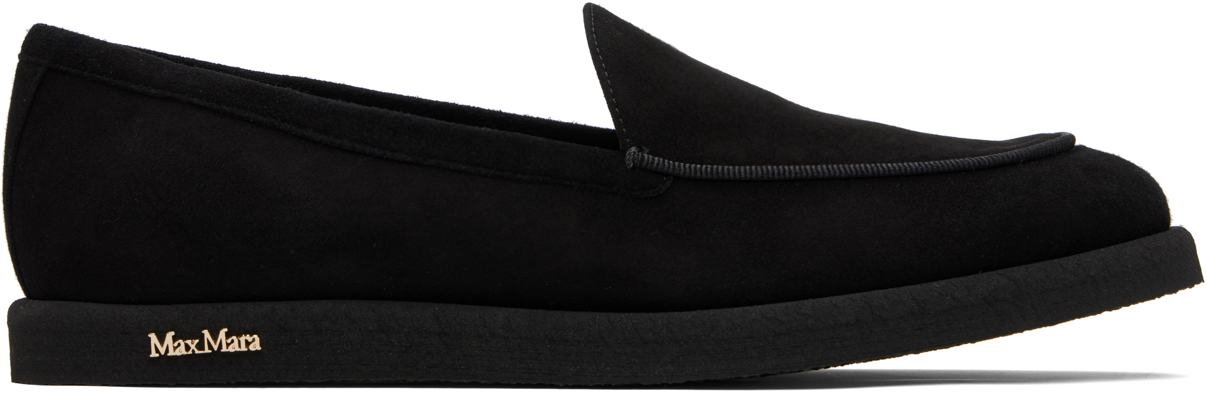 Max Mara Black Soft Moc Loafers