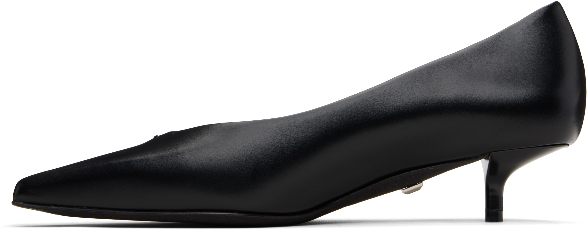 Max Mara Black Kitten Pump Heels In Black
